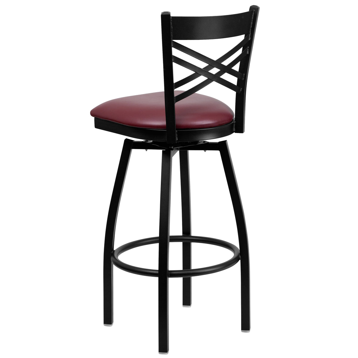 X" Back Swivel Metal Barstool