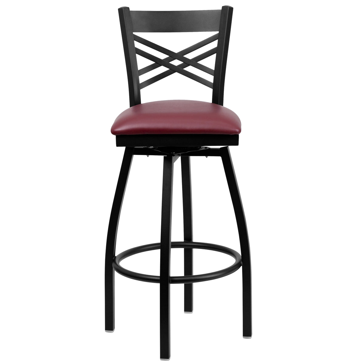 X" Back Swivel Metal Barstool