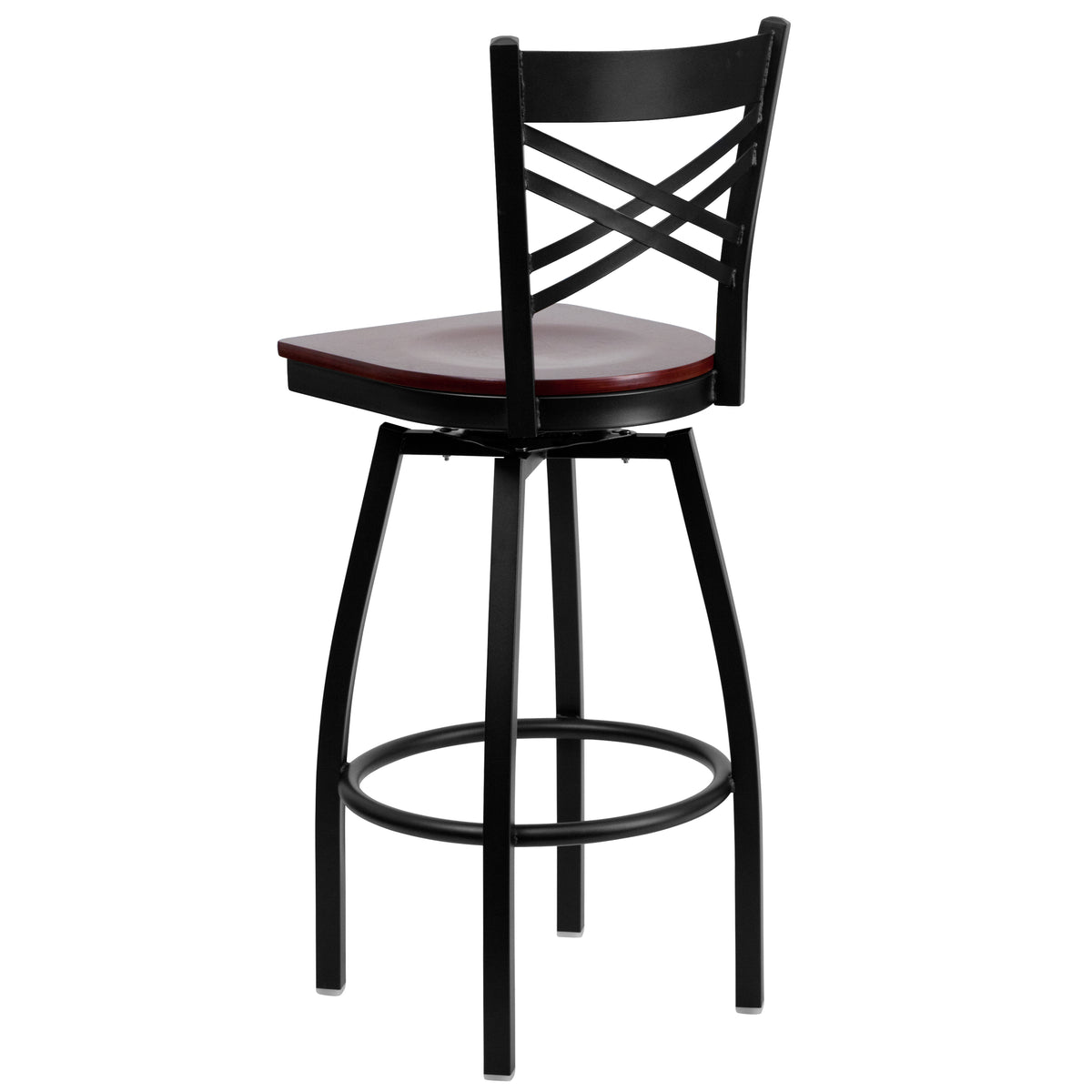 X" Back Swivel Metal Barstool