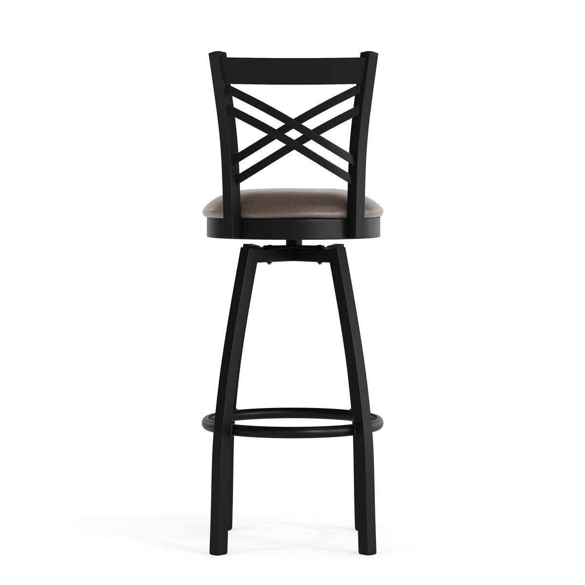 X" Back Swivel Metal Barstool