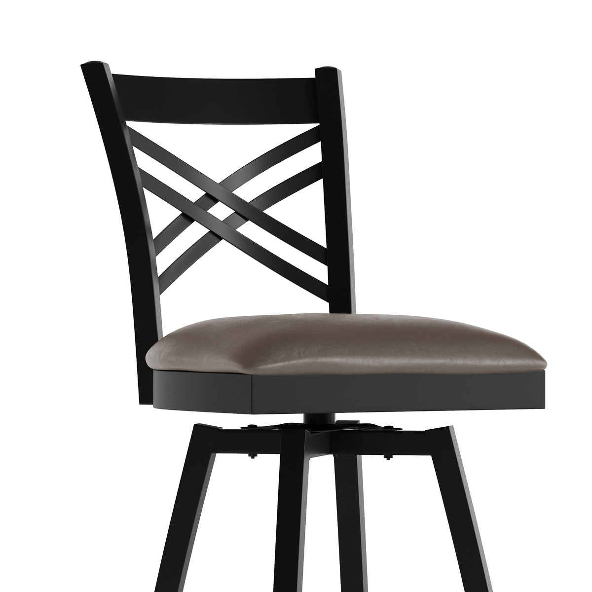 X" Back Swivel Metal Barstool