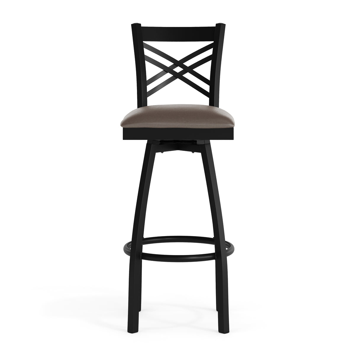 X" Back Swivel Metal Barstool