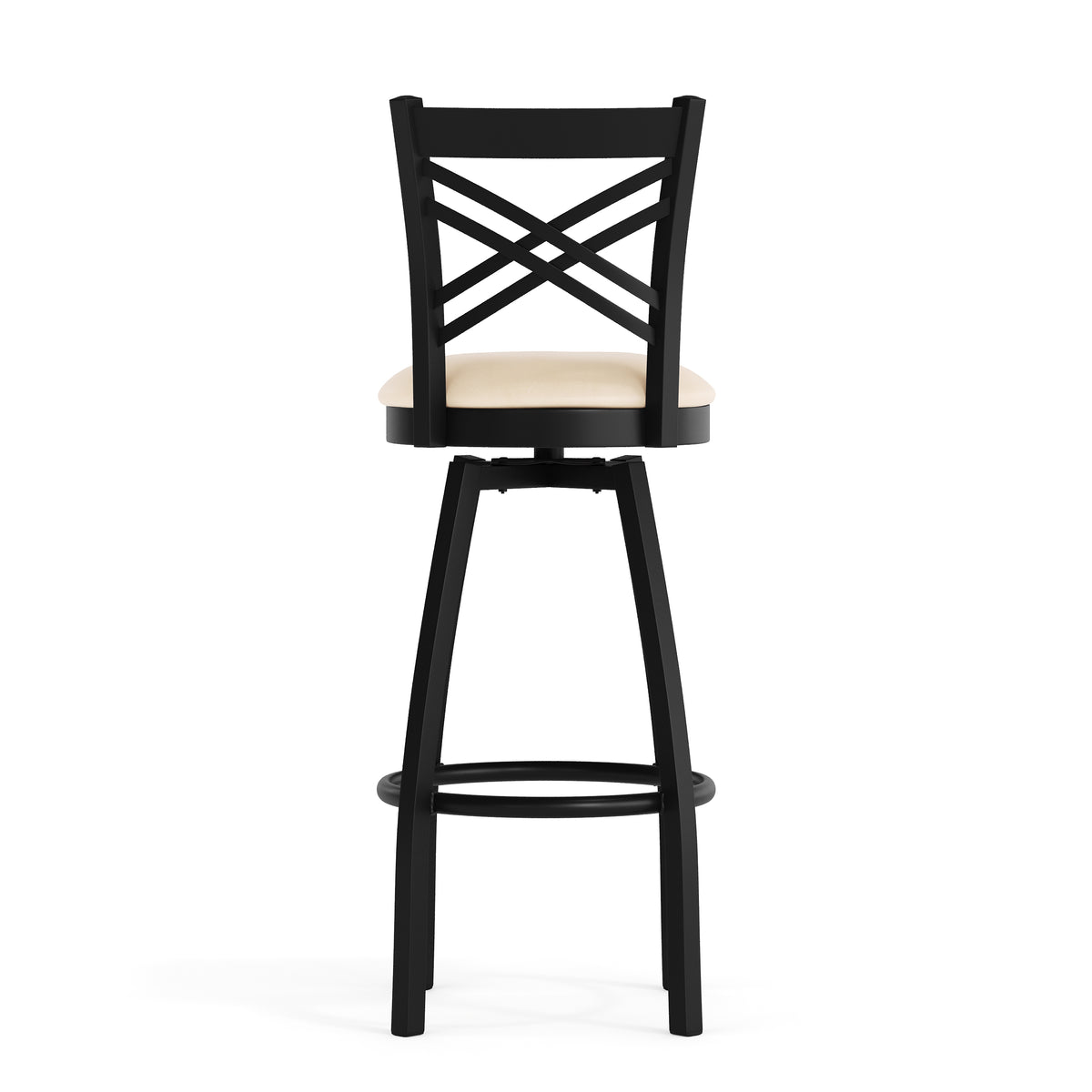 X" Back Swivel Metal Barstool