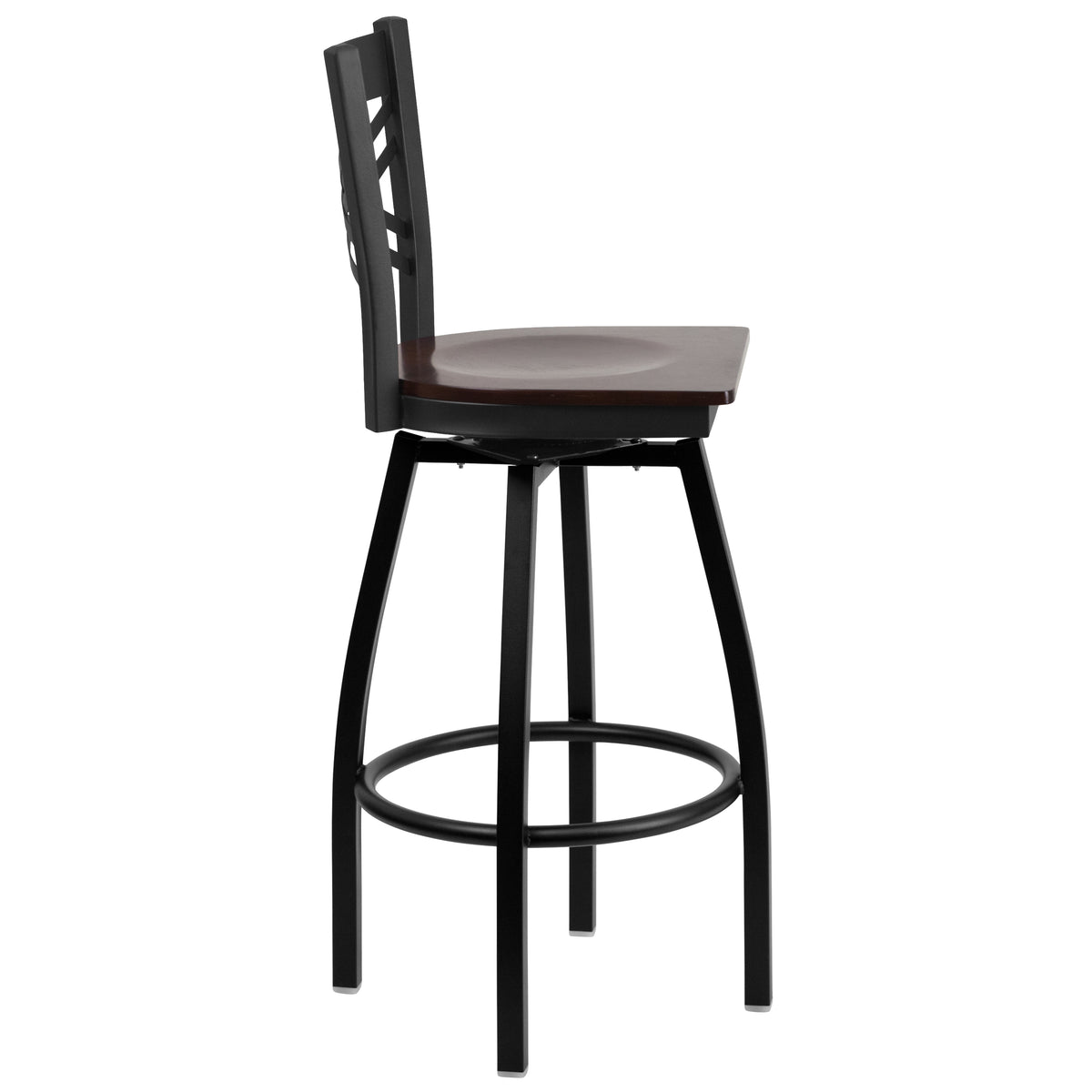 X" Back Swivel Metal Barstool