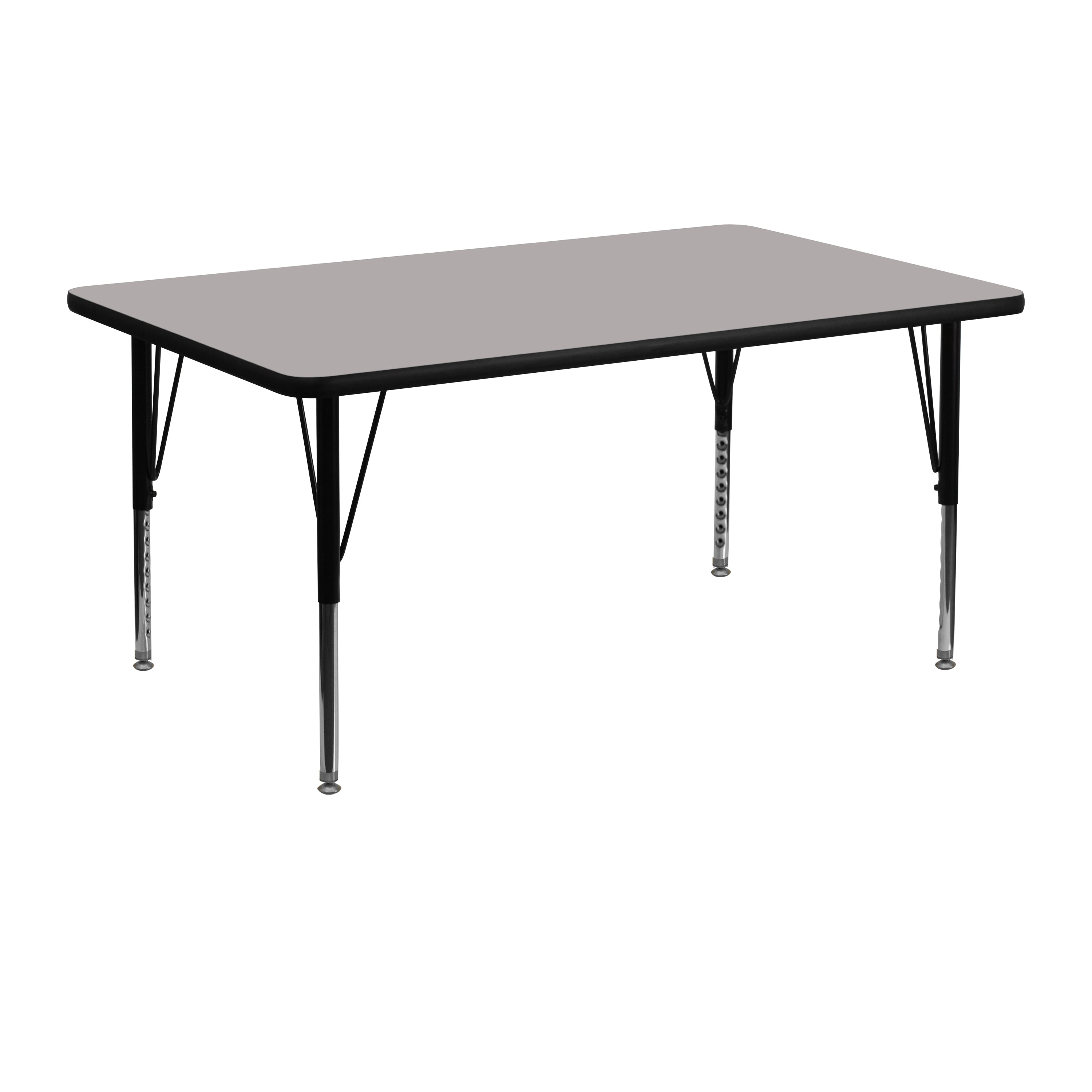 24''W x 48''L Rectangular HP Laminate Activity Table - Height Adjustable Short Legs-Rectangular Activity Table-Flash Furniture-Wall2Wall Furnishings