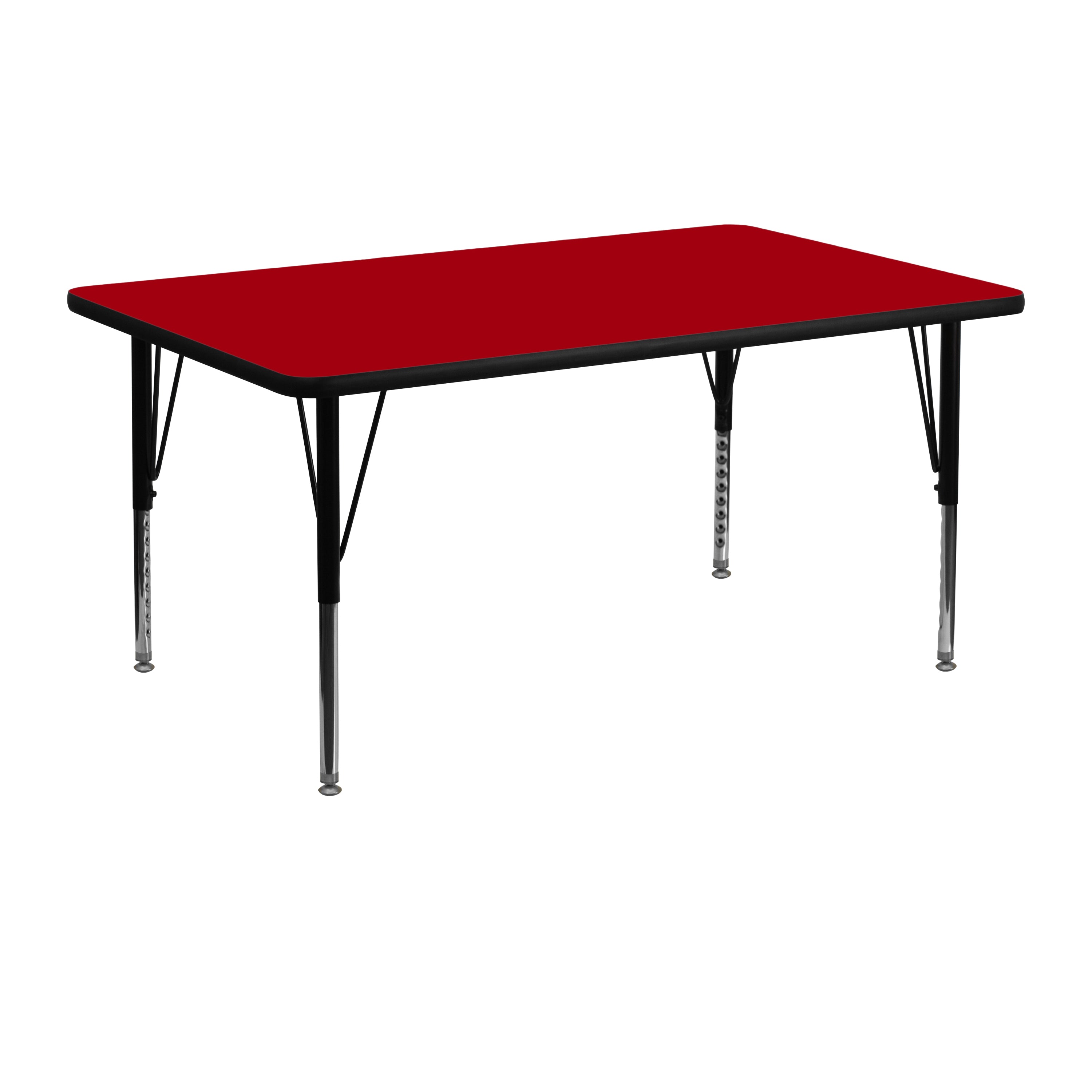 24''W x 48''L Rectangular Thermal Laminate Activity Table - Height Adjustable Short Legs-Rectangular Activity Table-Flash Furniture-Wall2Wall Furnishings