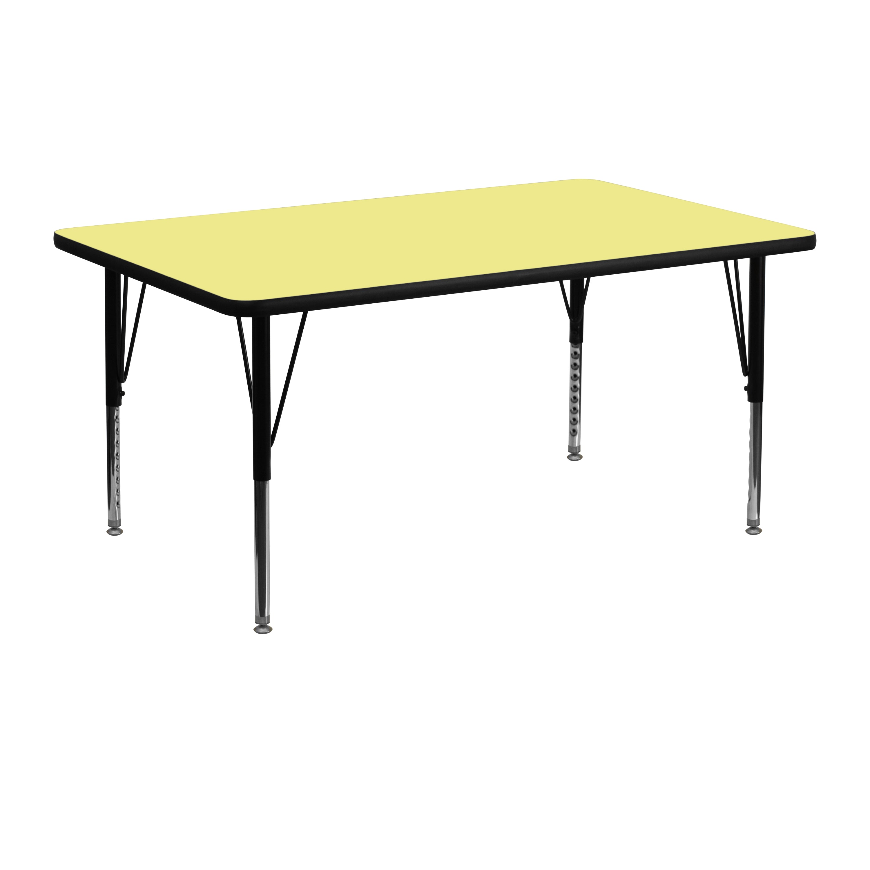 24''W x 48''L Rectangular Thermal Laminate Activity Table - Height Adjustable Short Legs-Rectangular Activity Table-Flash Furniture-Wall2Wall Furnishings