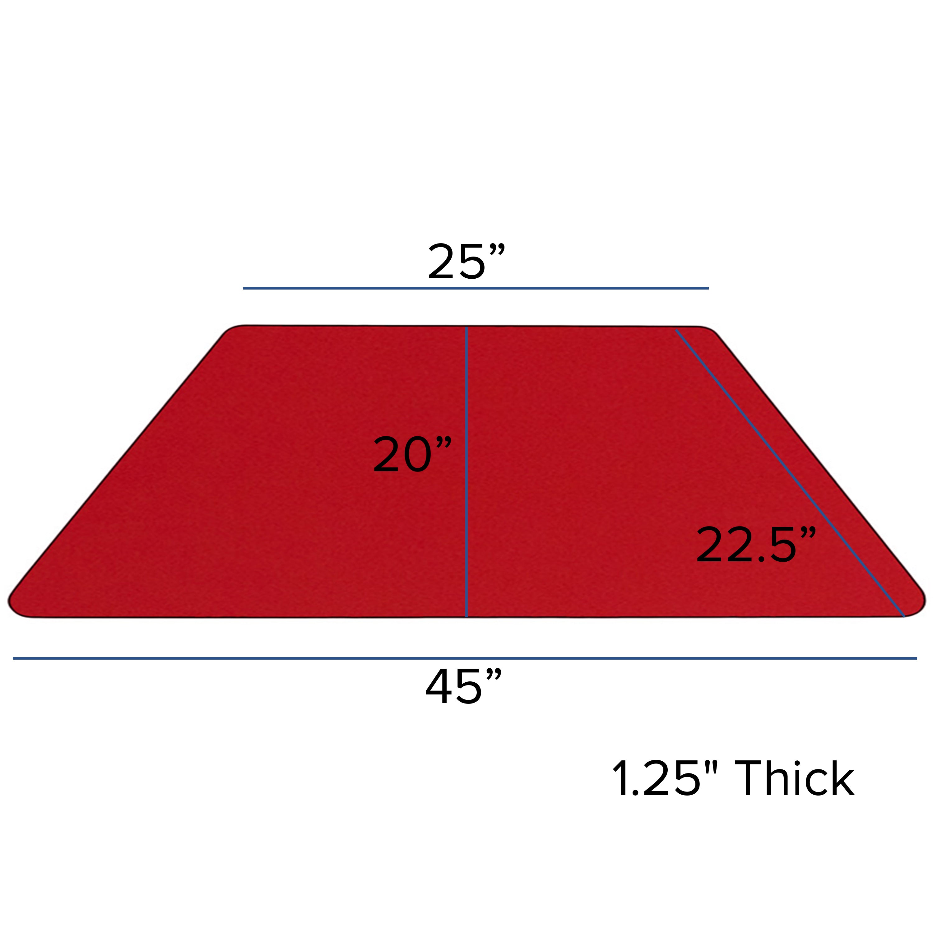 22.5''W x 45''L Trapezoid HP Laminate Activity Table - Height Adjustable Short Legs-Trapezoid Activity Table-Flash Furniture-Wall2Wall Furnishings
