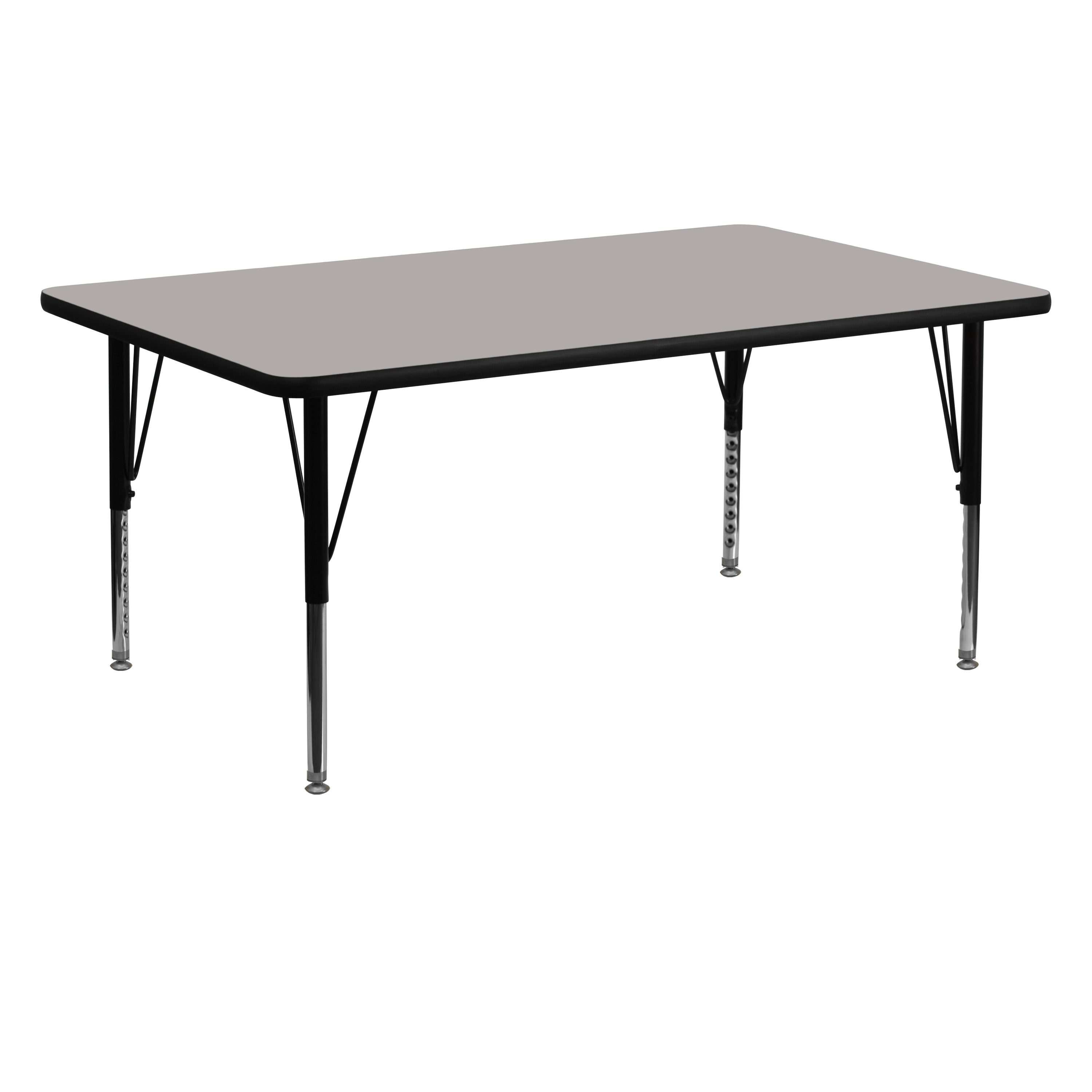 24''W x 60''L Rectangular HP Laminate Activity Table - Height Adjustable Short Legs-Rectangular Activity Table-Flash Furniture-Wall2Wall Furnishings