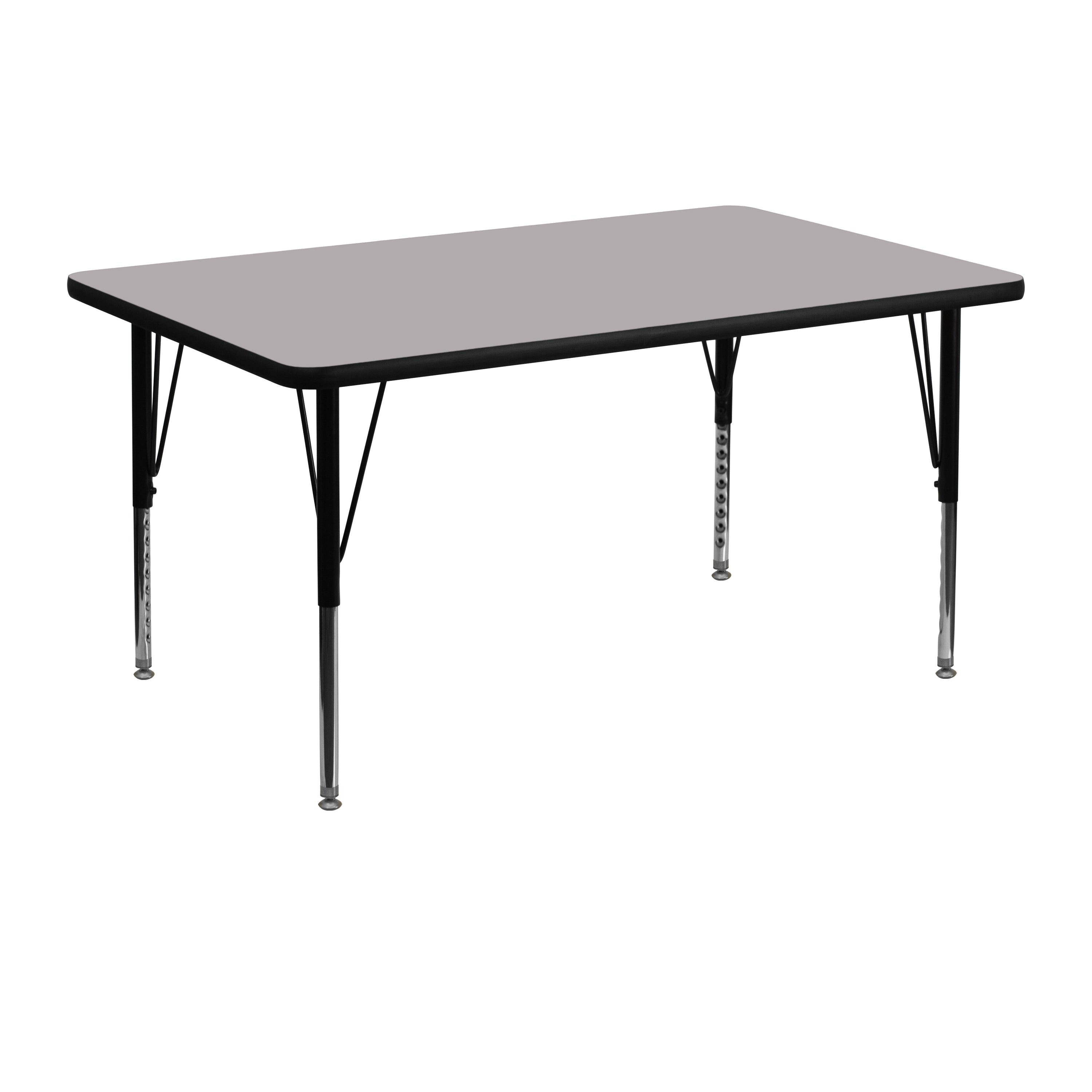 30''W x 48''L Rectangular Thermal Laminate Activity Table - Height Adjustable Short Legs-Rectangular Activity Table-Flash Furniture-Wall2Wall Furnishings