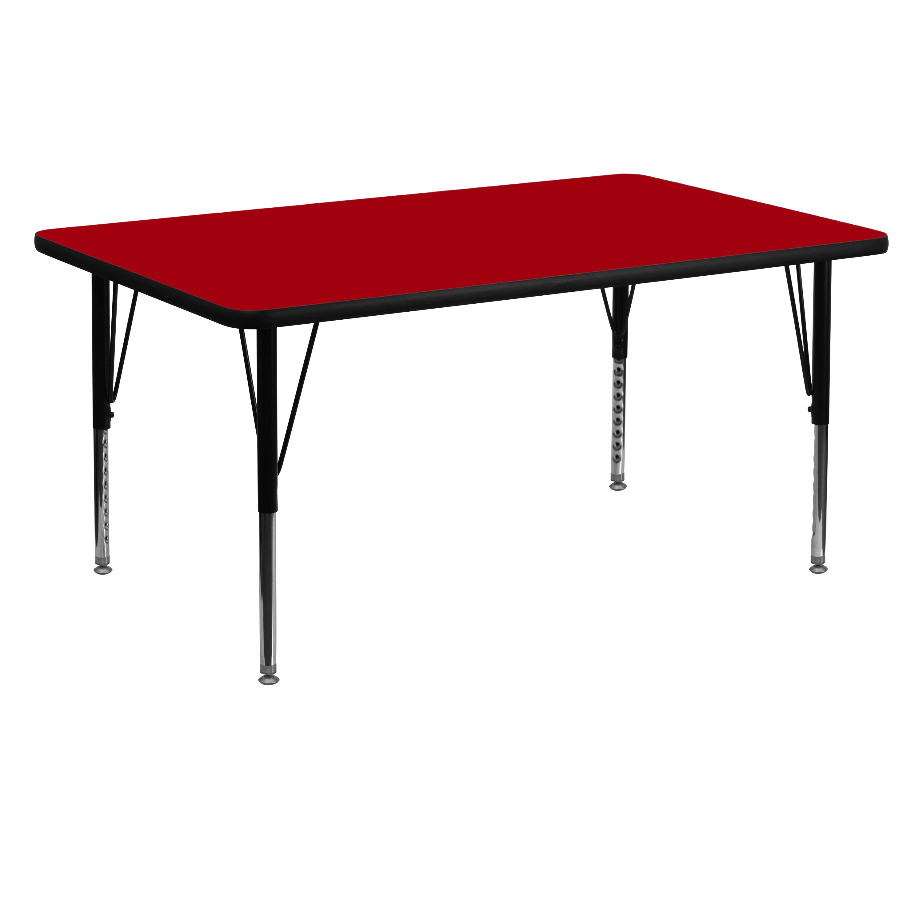 30''W x 60''L Rectangular Thermal Laminate Activity Table - Height Adjustable Short Legs-Rectangular Activity Table-Flash Furniture-Wall2Wall Furnishings