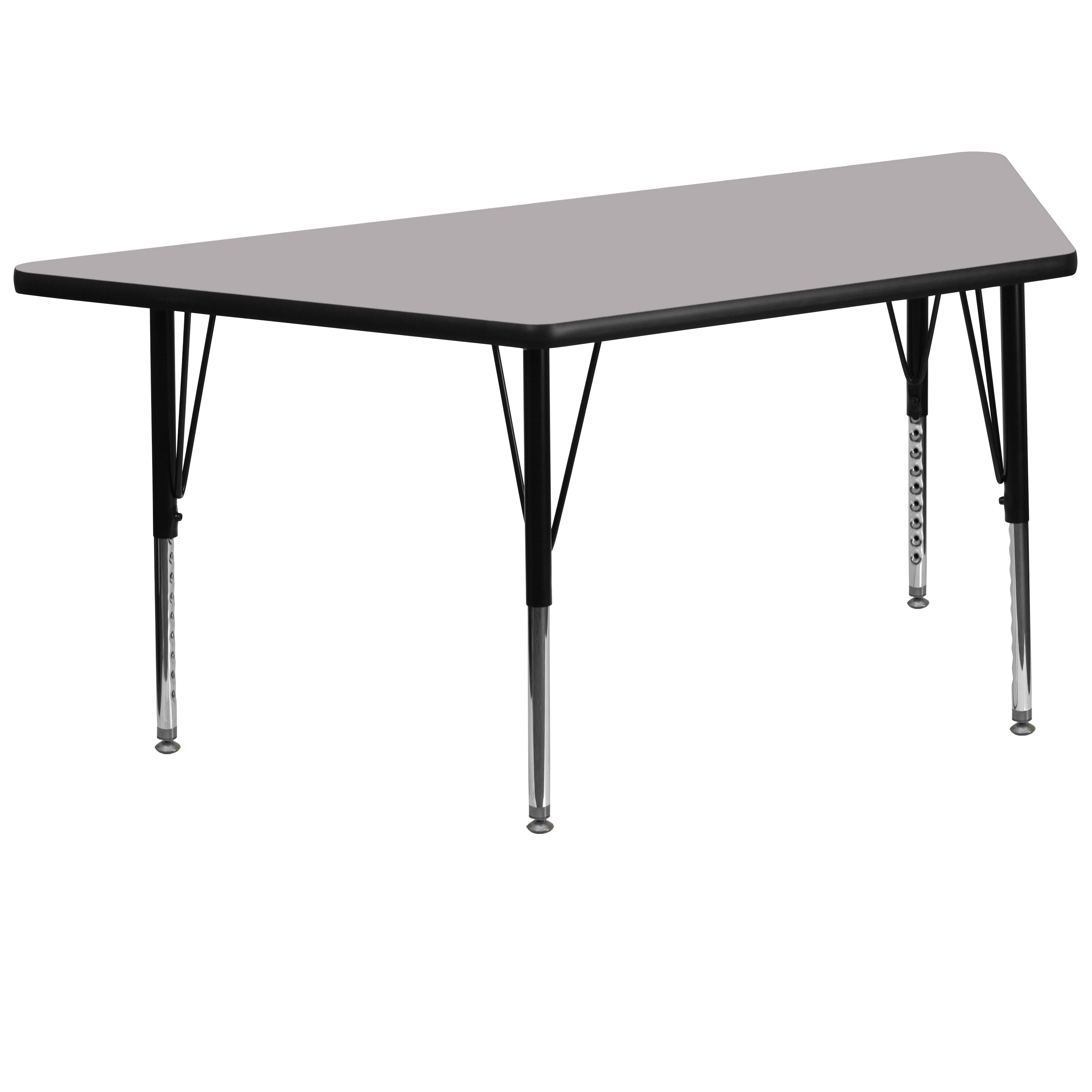 29''W x 57''L Trapezoid Thermal Laminate Activity Table - Height Adjustable Short Legs-Trapezoid Activity Table-Flash Furniture-Wall2Wall Furnishings