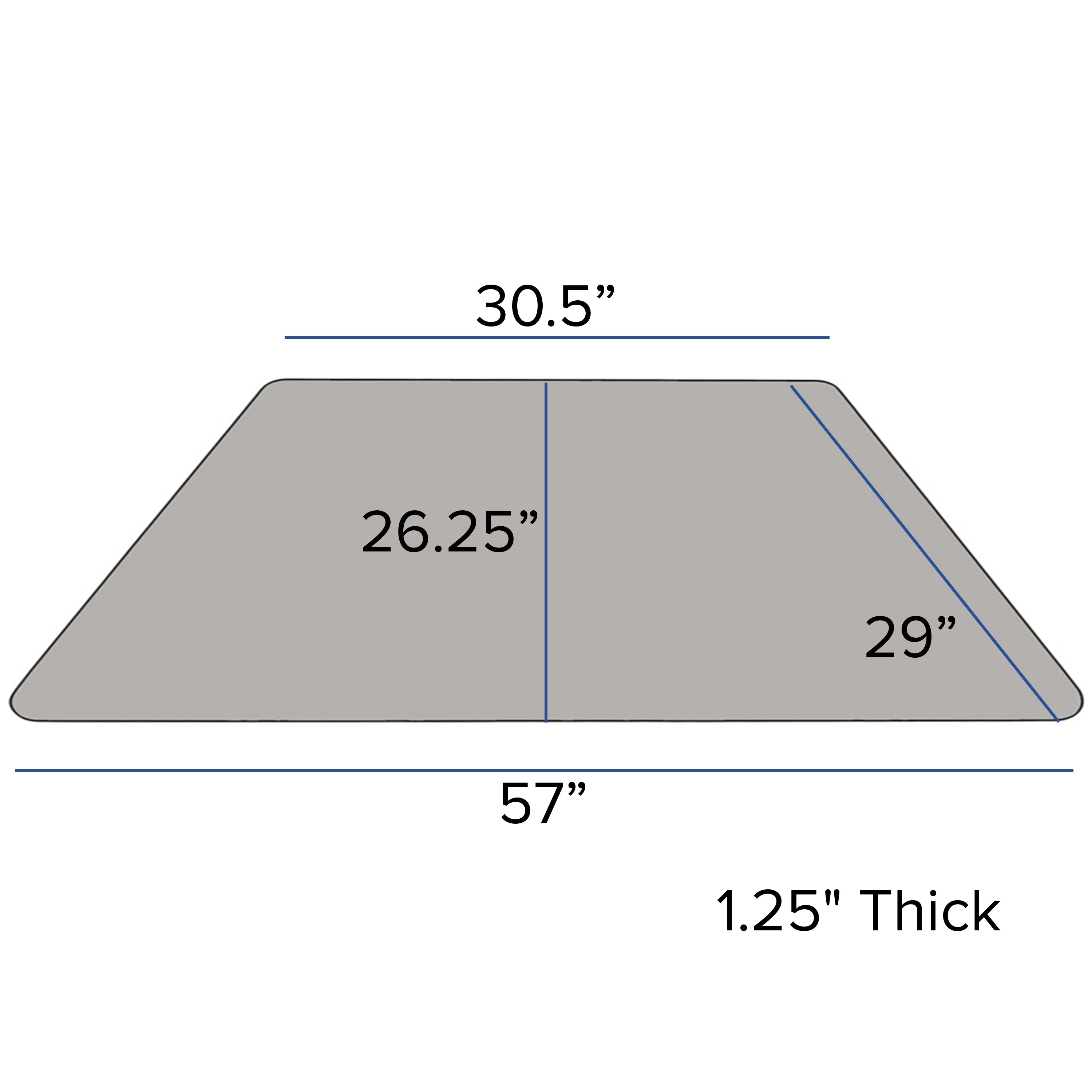 29''W x 57''L Trapezoid Thermal Laminate Activity Table - Height Adjustable Short Legs-Trapezoid Activity Table-Flash Furniture-Wall2Wall Furnishings