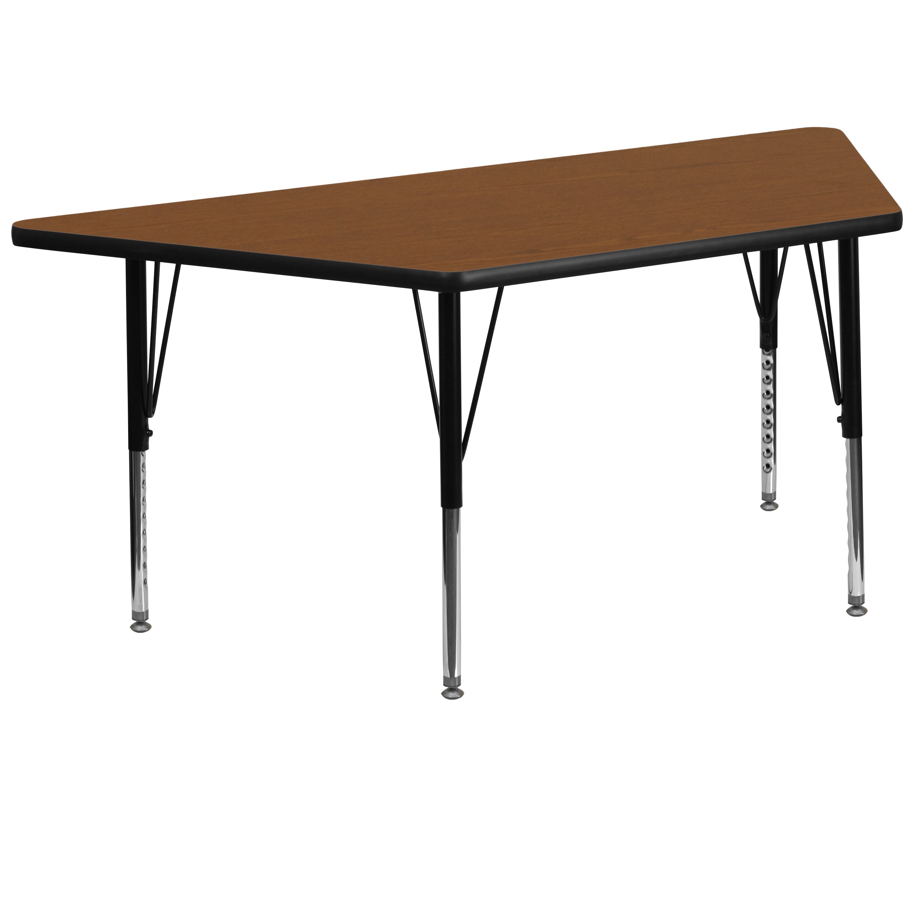 29''W x 57''L Trapezoid HP Laminate Activity Table - Height Adjustable Short Legs-Trapezoid Activity Table-Flash Furniture-Wall2Wall Furnishings