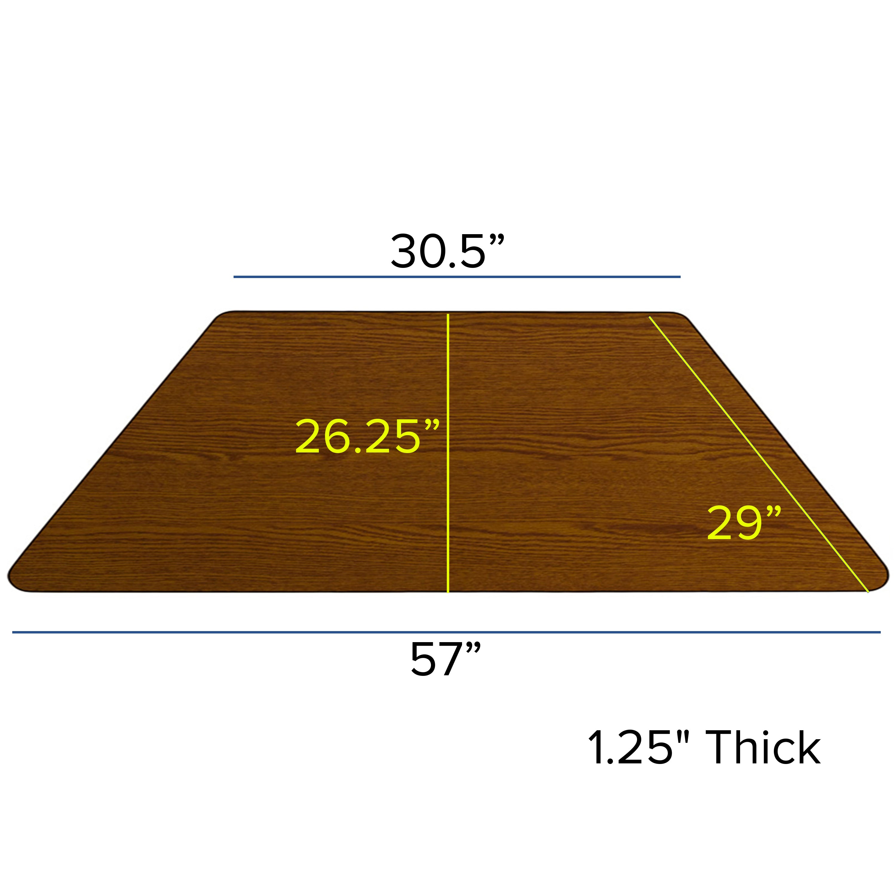 29''W x 57''L Trapezoid Thermal Laminate Activity Table - Standard Height Adjustable Legs-Trapezoid Activity Table-Flash Furniture-Wall2Wall Furnishings