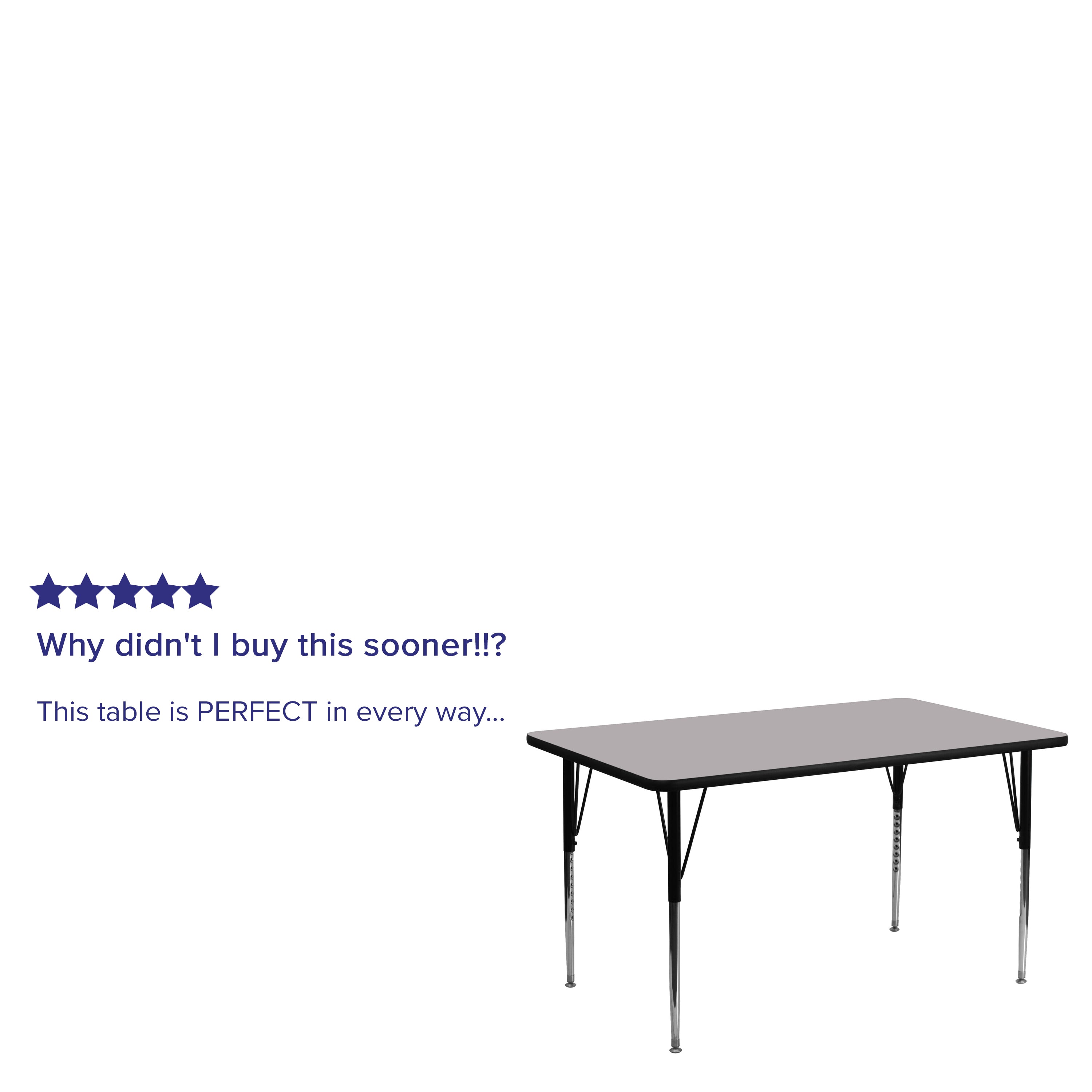 30''W x 72''L Rectangular Thermal Laminate Activity Table - Standard Height Adjustable Legs-Rectangular Activity Table-Flash Furniture-Wall2Wall Furnishings