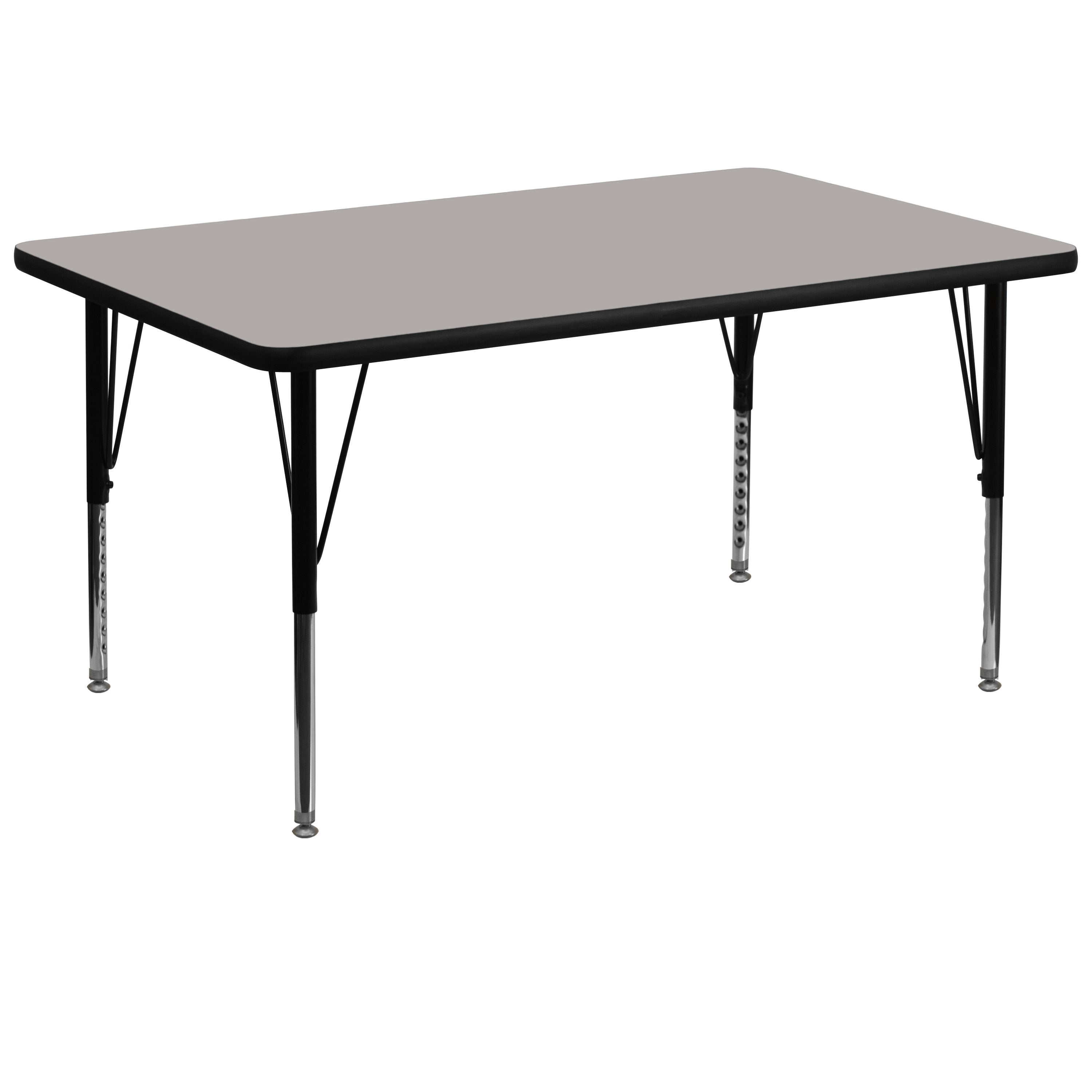 36''W x 72''L Rectangular HP Laminate Activity Table - Height Adjustable Short Legs-Rectangular Activity Table-Flash Furniture-Wall2Wall Furnishings