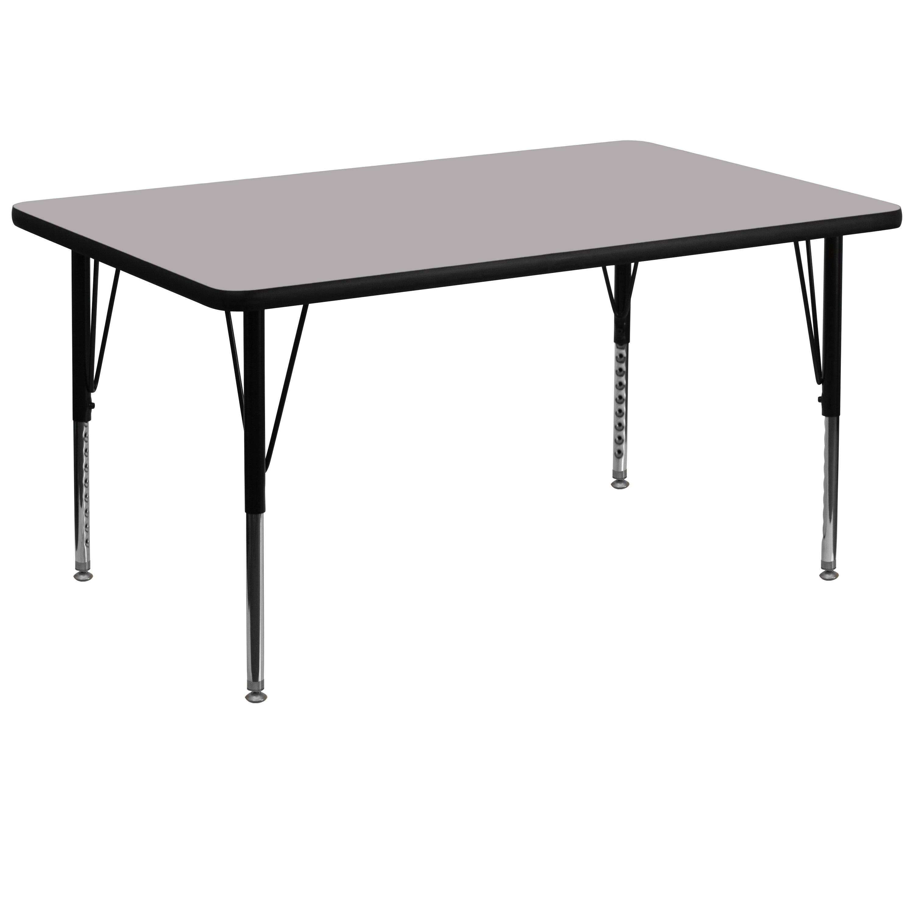 36''W x 72''L Rectangular Thermal Laminate Activity Table - Height Adjustable Short Legs-Rectangular Activity Table-Flash Furniture-Wall2Wall Furnishings