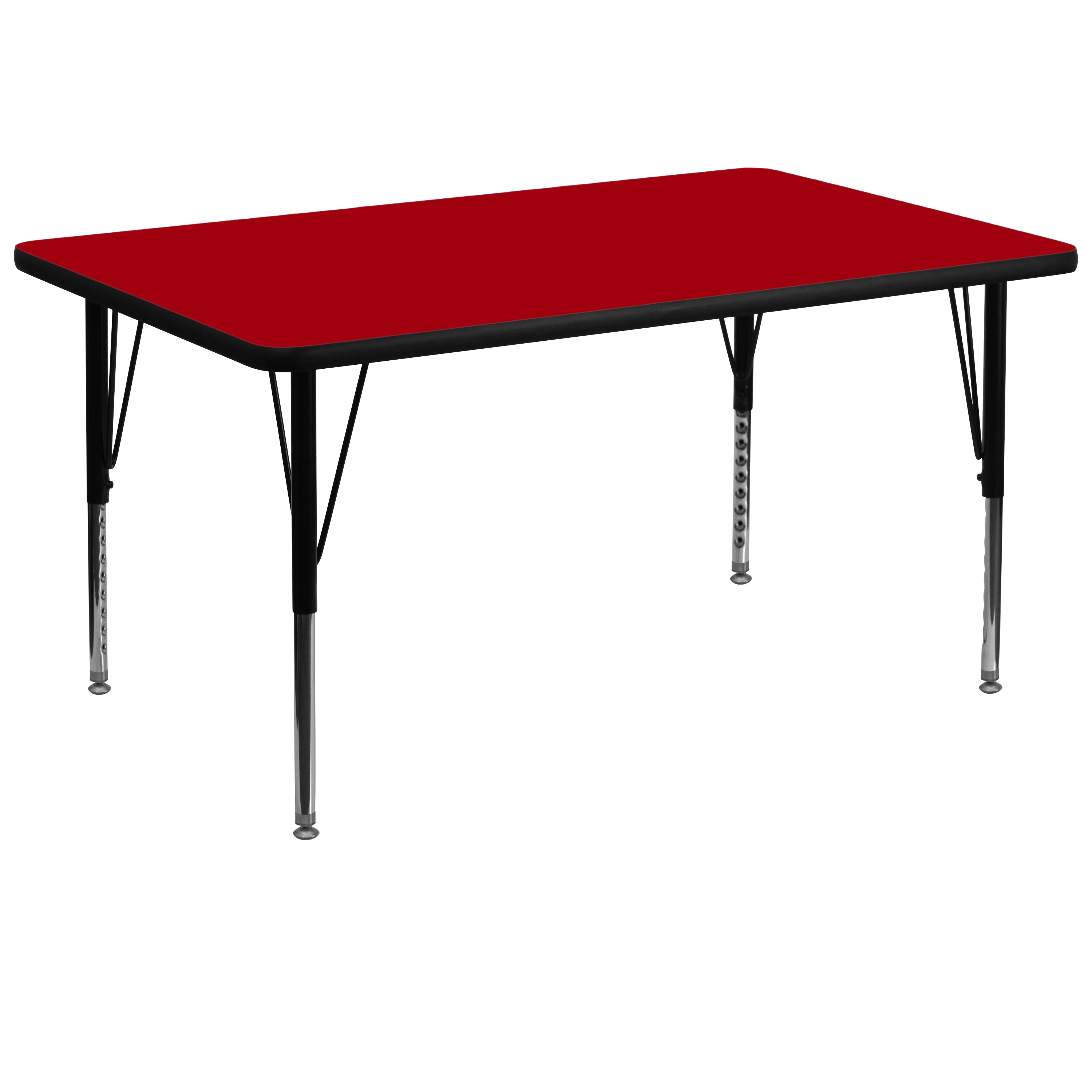 36''W x 72''L Rectangular Thermal Laminate Activity Table - Height Adjustable Short Legs-Rectangular Activity Table-Flash Furniture-Wall2Wall Furnishings