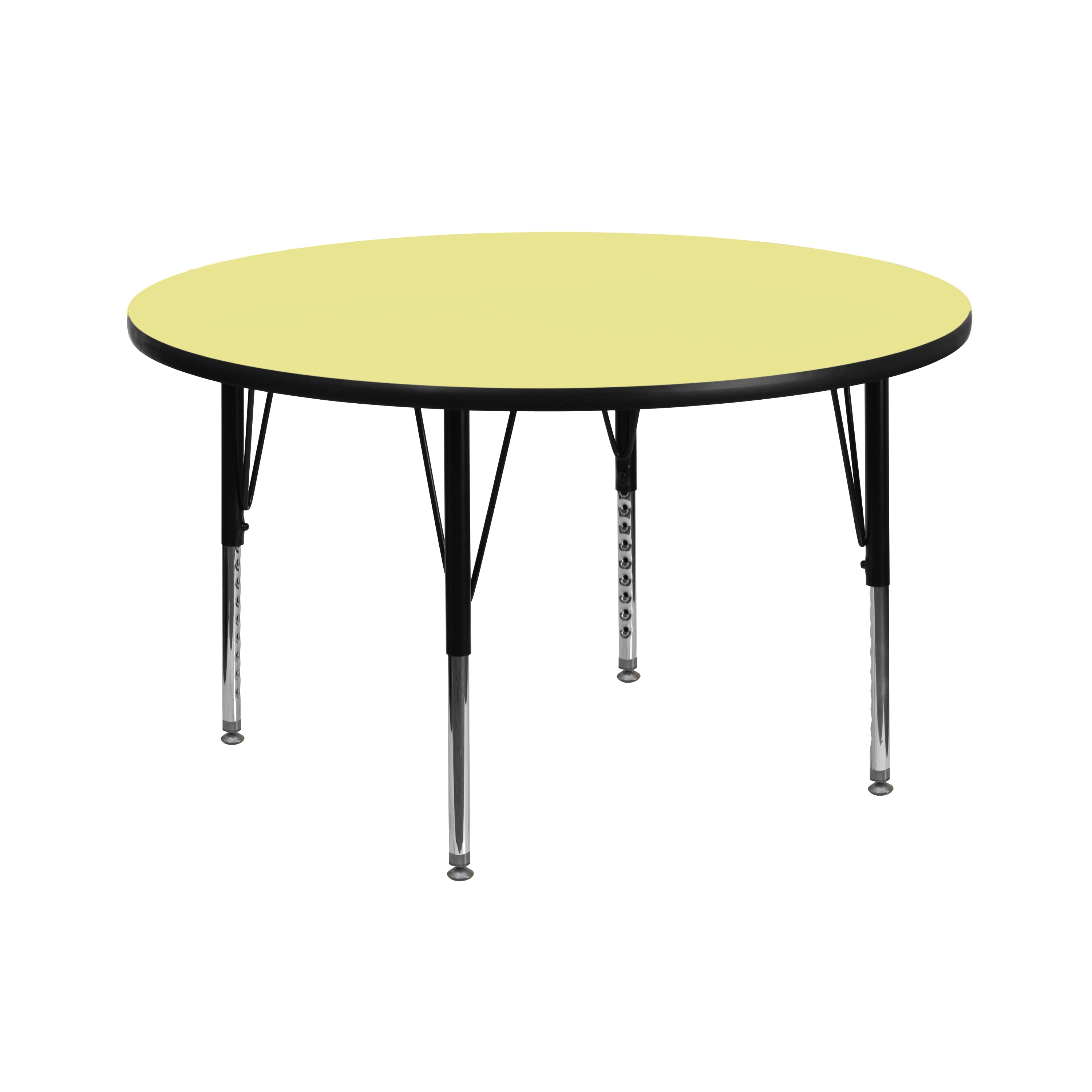 42'' Round Thermal Laminate Activity Table - Height Adjustable Short Legs-Round Activity Table-Flash Furniture-Wall2Wall Furnishings