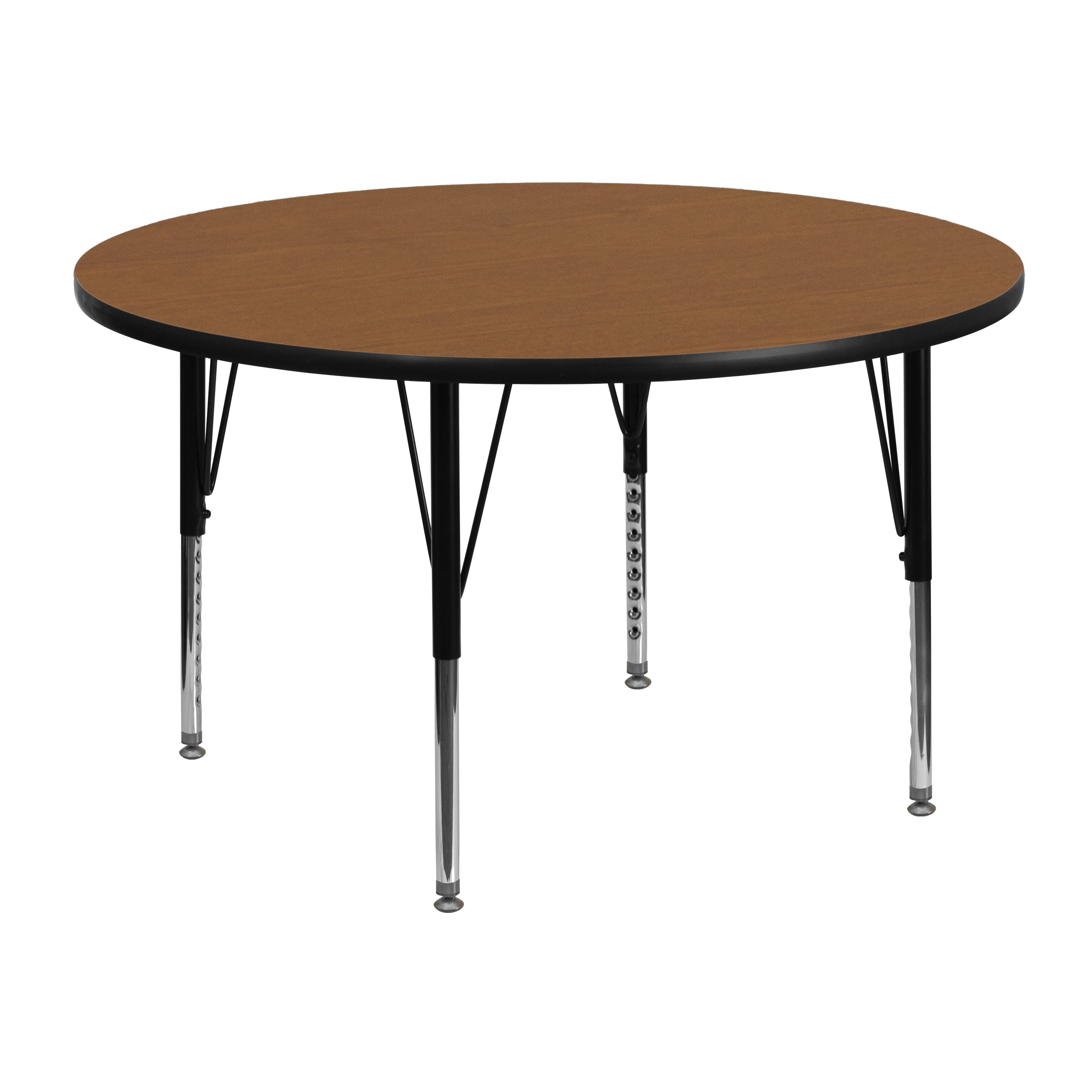 48'' Round Thermal Laminate Activity Table - Height Adjustable Short Legs-Round Activity Table-Flash Furniture-Wall2Wall Furnishings