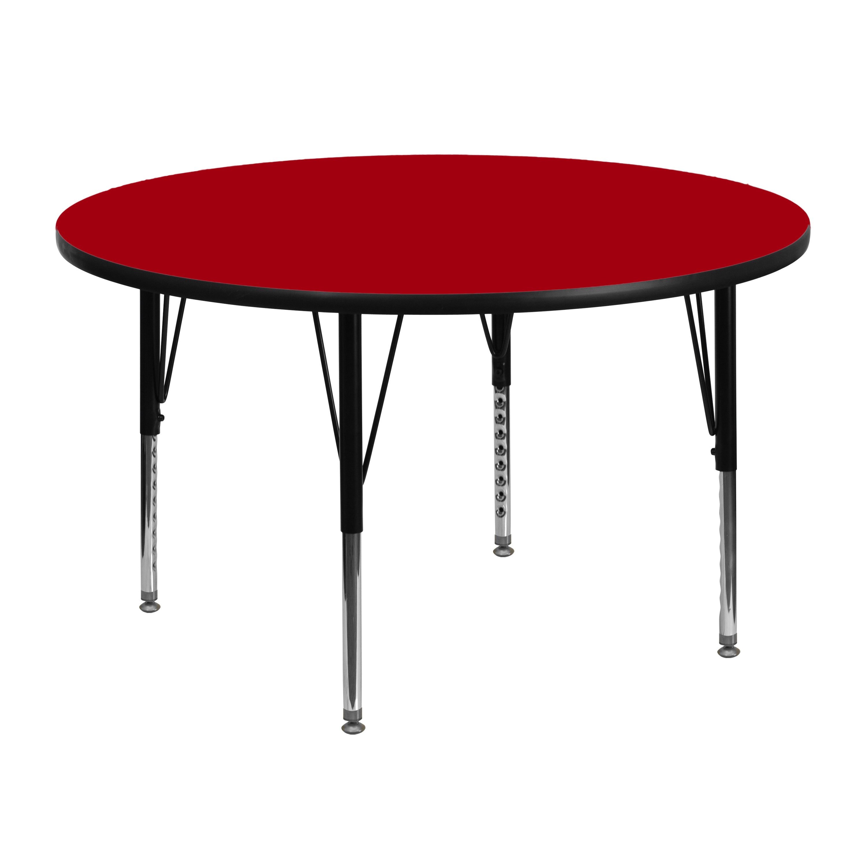 48'' Round Thermal Laminate Activity Table - Height Adjustable Short Legs-Round Activity Table-Flash Furniture-Wall2Wall Furnishings