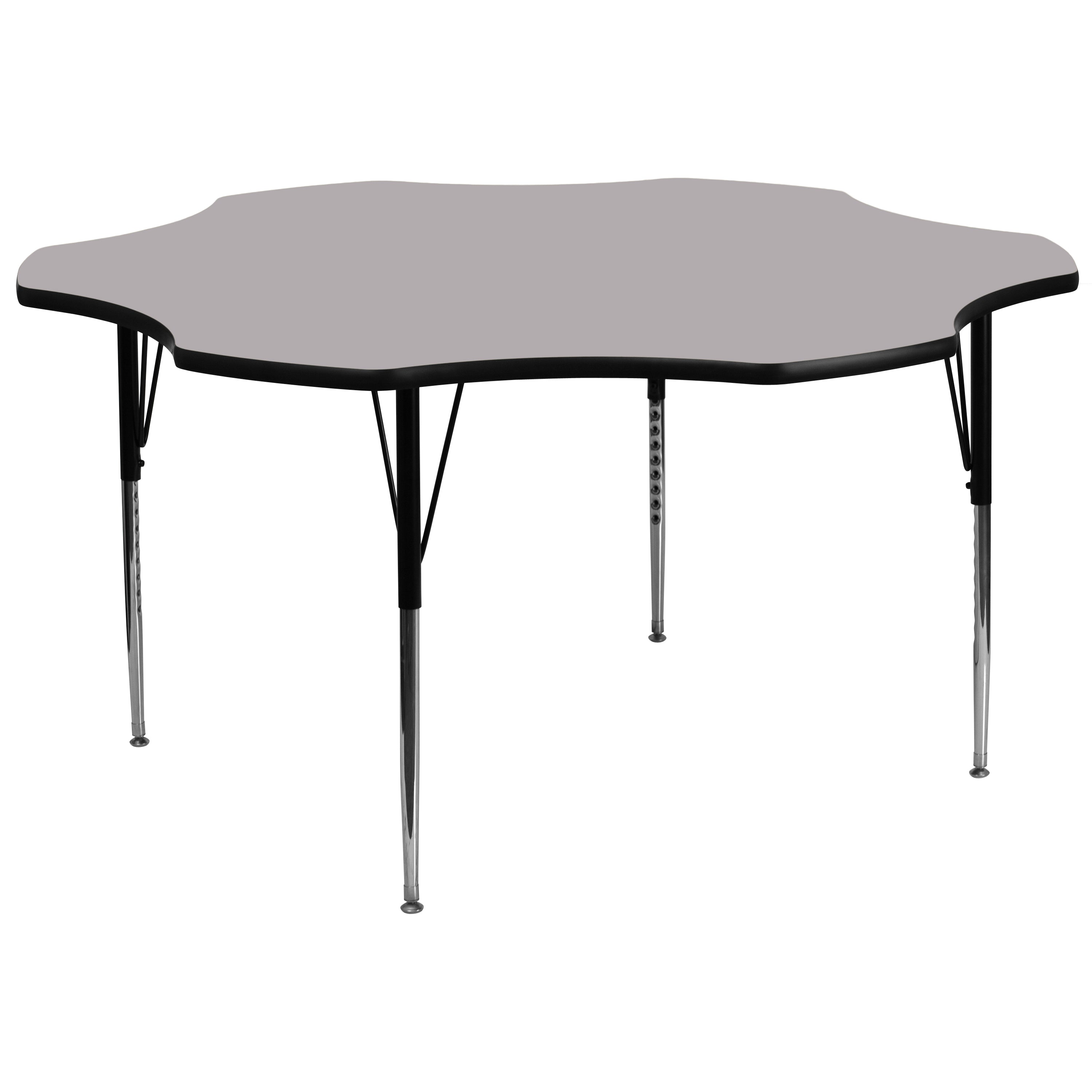 60'' Flower Thermal Laminate Activity Table - Standard Height Adjustable Legs-Flower Activity Table-Flash Furniture-Wall2Wall Furnishings