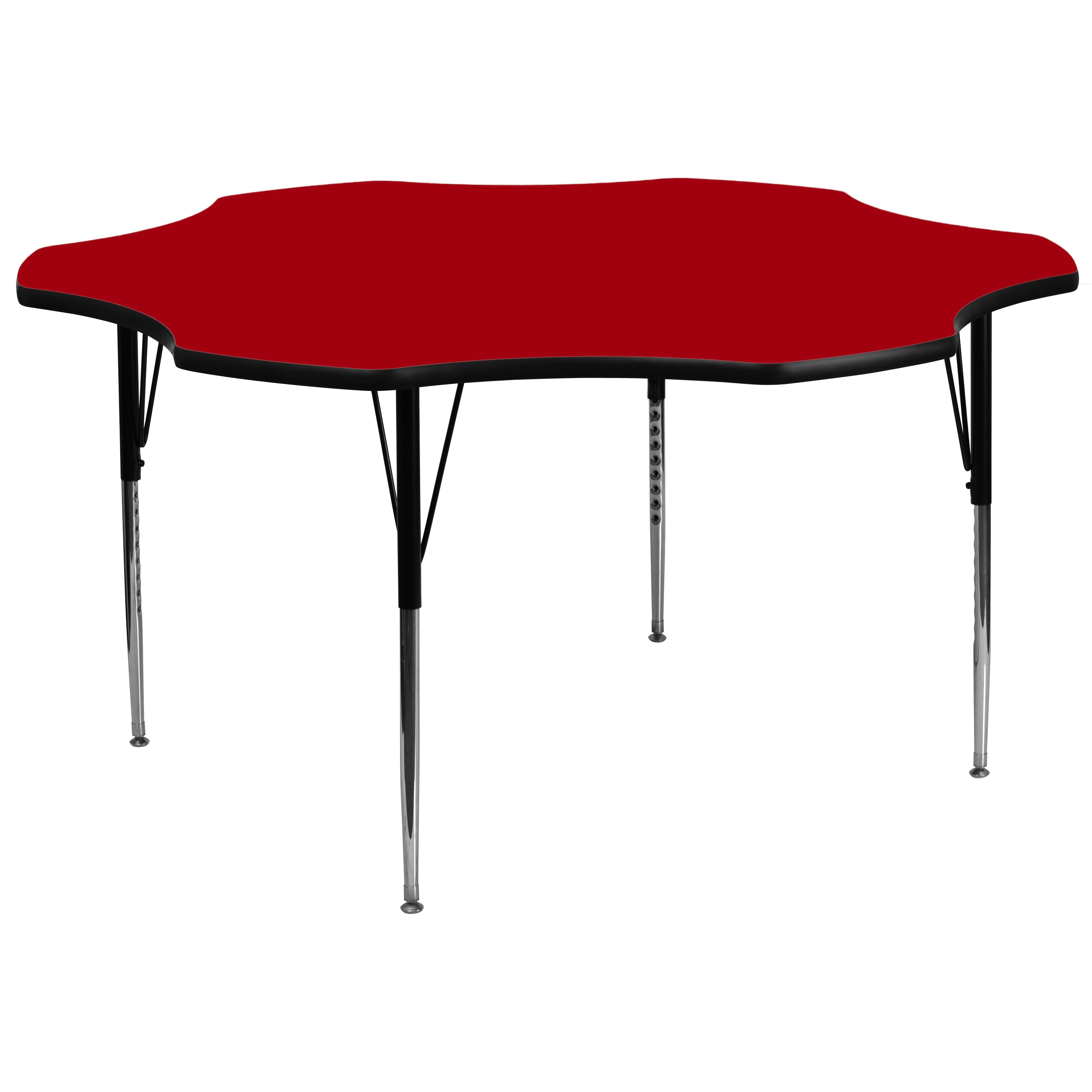 60'' Flower Thermal Laminate Activity Table - Standard Height Adjustable Legs-Flower Activity Table-Flash Furniture-Wall2Wall Furnishings