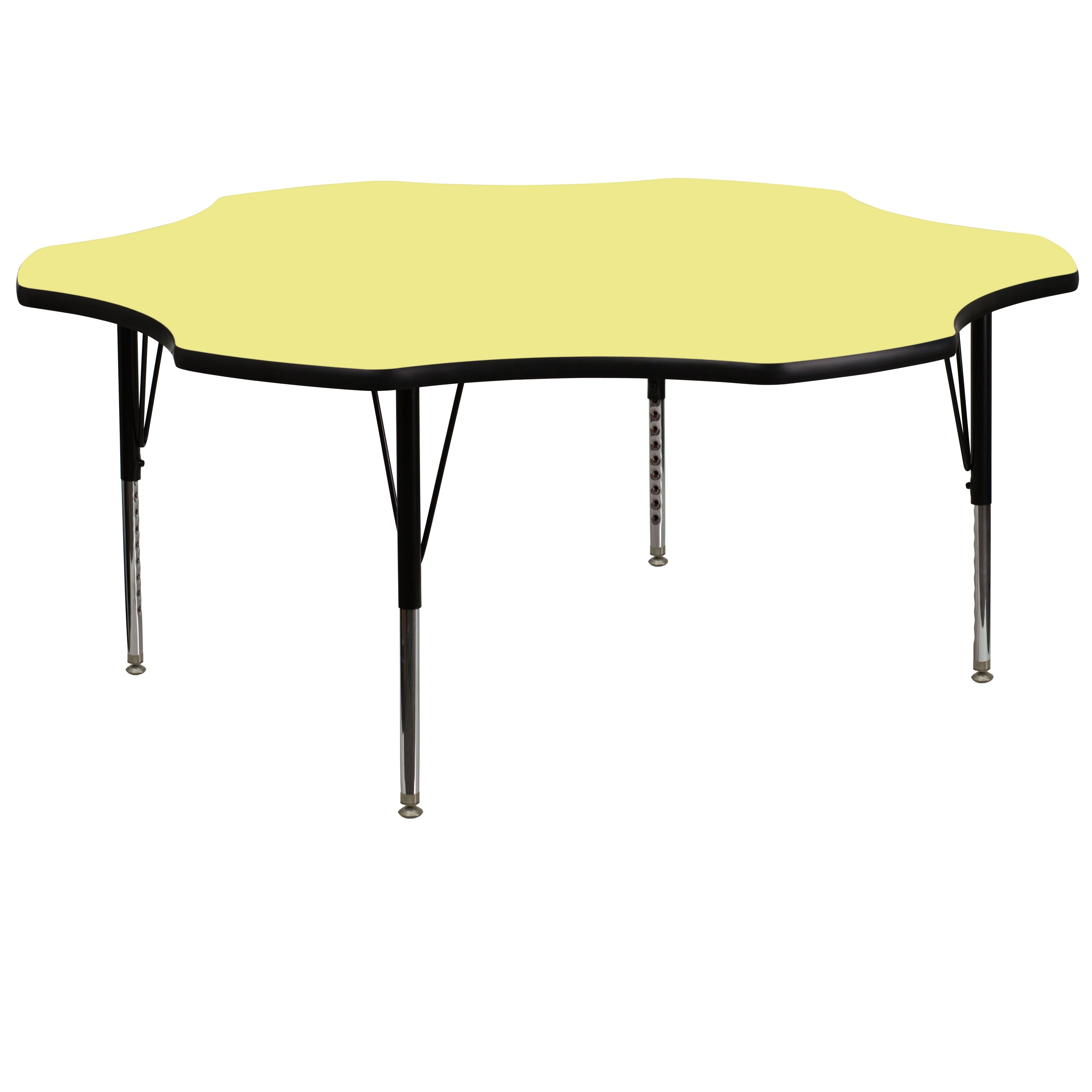 60'' Flower Thermal Laminate Activity Table - Height Adjustable Short Legs-Flower Activity Table-Flash Furniture-Wall2Wall Furnishings
