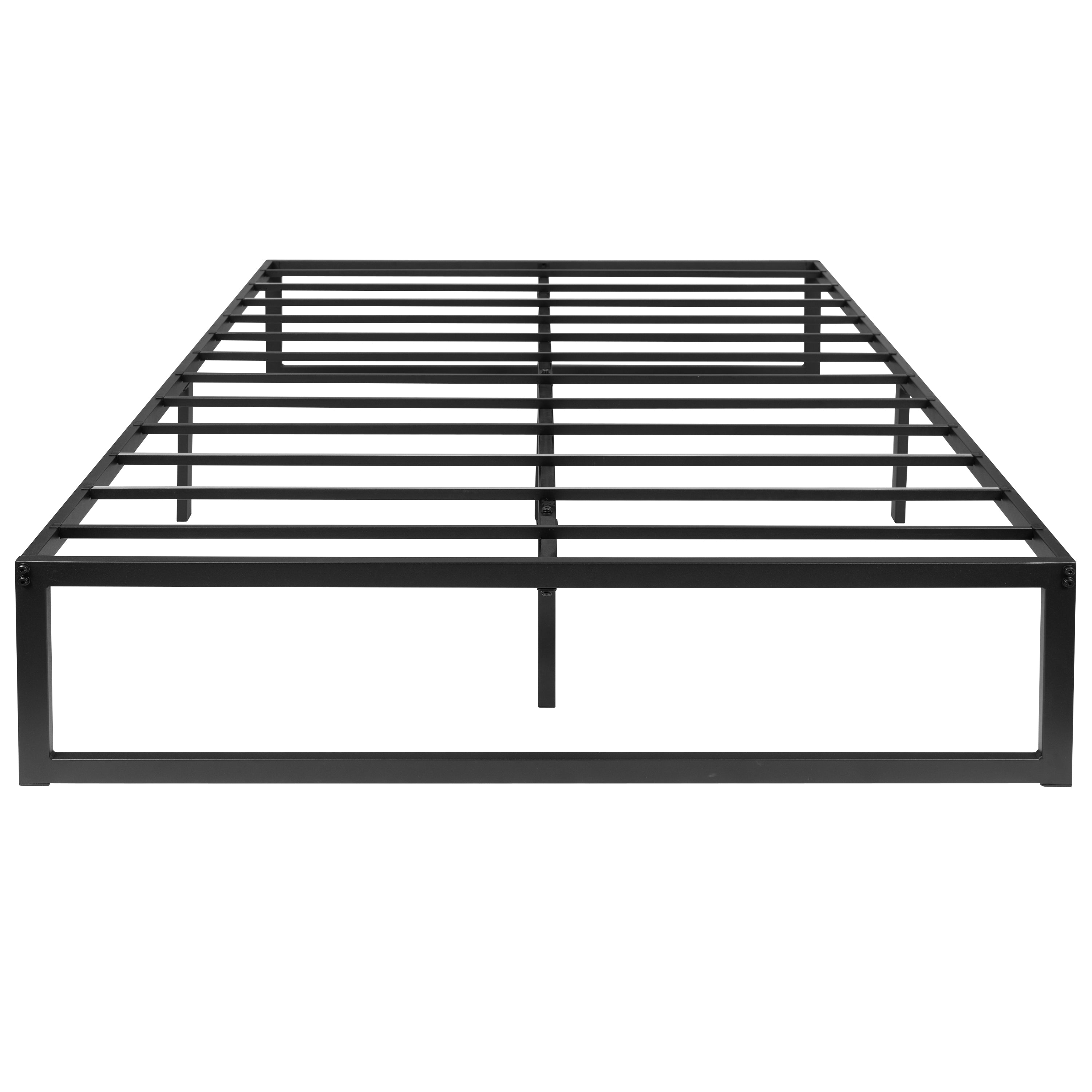 14 Inch Metal Platform Bed Frame with 10 Inch Pocket Spring Mattress in a Box and 2 Inch Cool Gel Memory Foam Topper