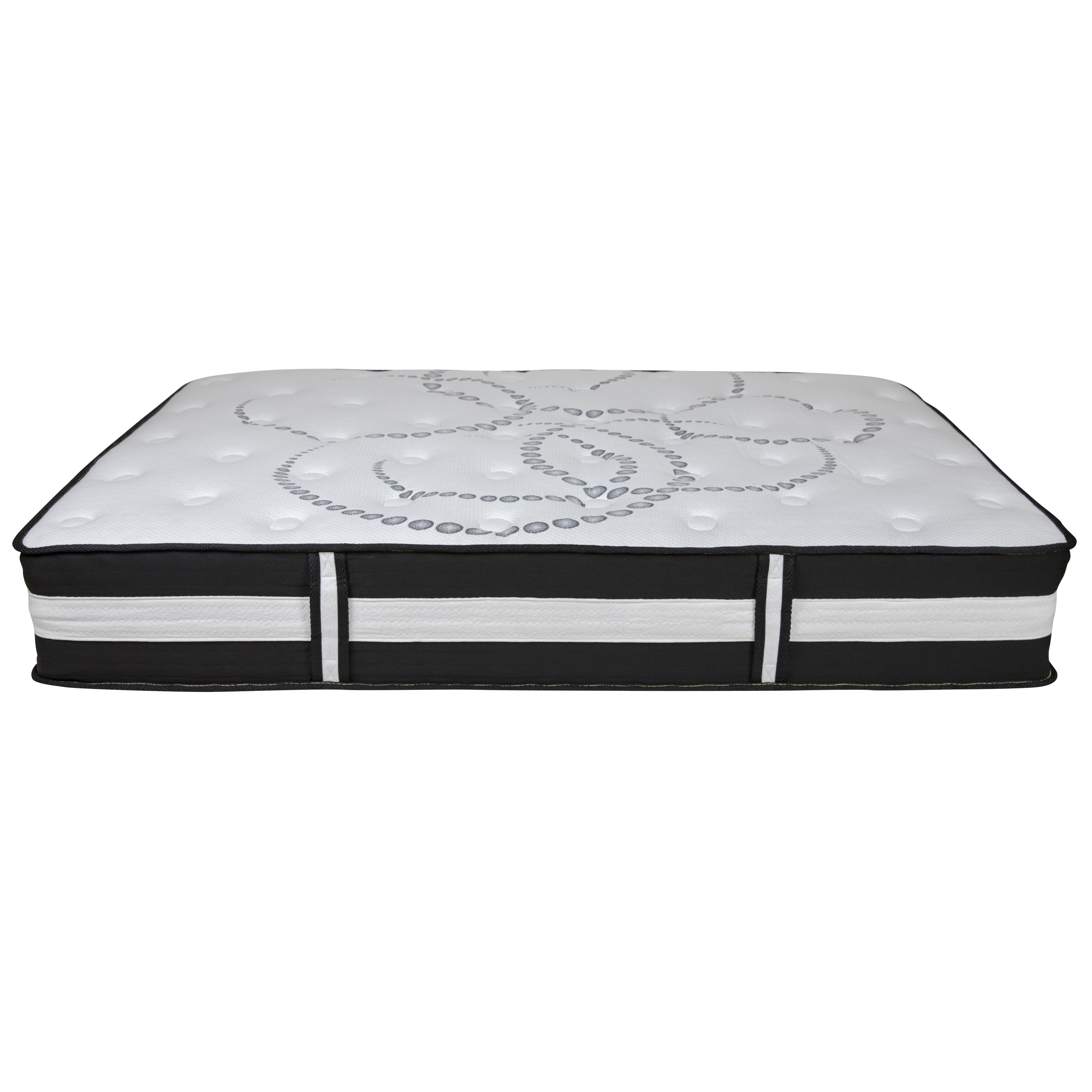 14 Inch Metal Platform Bed Frame with 12 Inch Pocket Spring Mattress in a Box and 2 Inch Cool Gel Memory Foam Topper-Bed & Mattress-Flash Furniture-Wall2Wall Furnishings