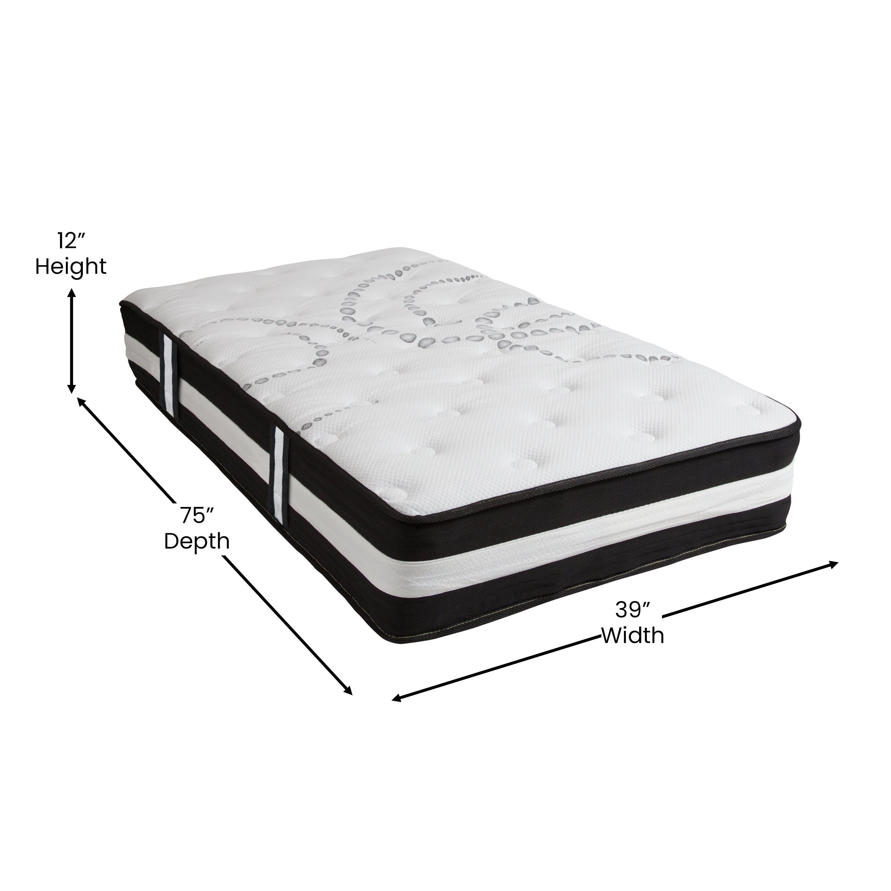 14 Inch Metal Platform Bed Frame with 12 Inch Pocket Spring Mattress in a Box and 2 Inch Cool Gel Memory Foam Topper