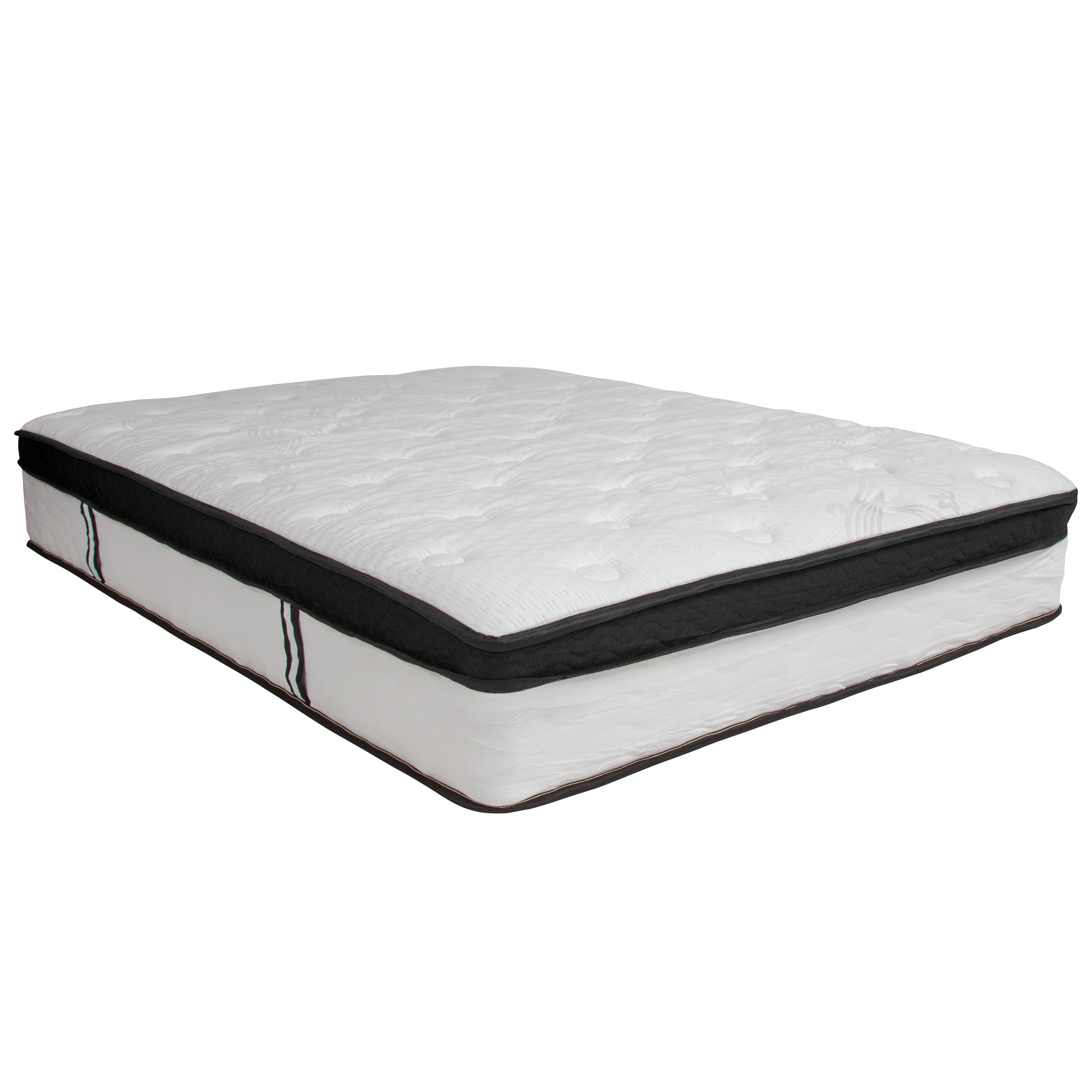 14 Inch Metal Platform Bed Frame with 12 Inch Memory Foam Pocket Spring Mattress in a Box (No Box Spring Required)
