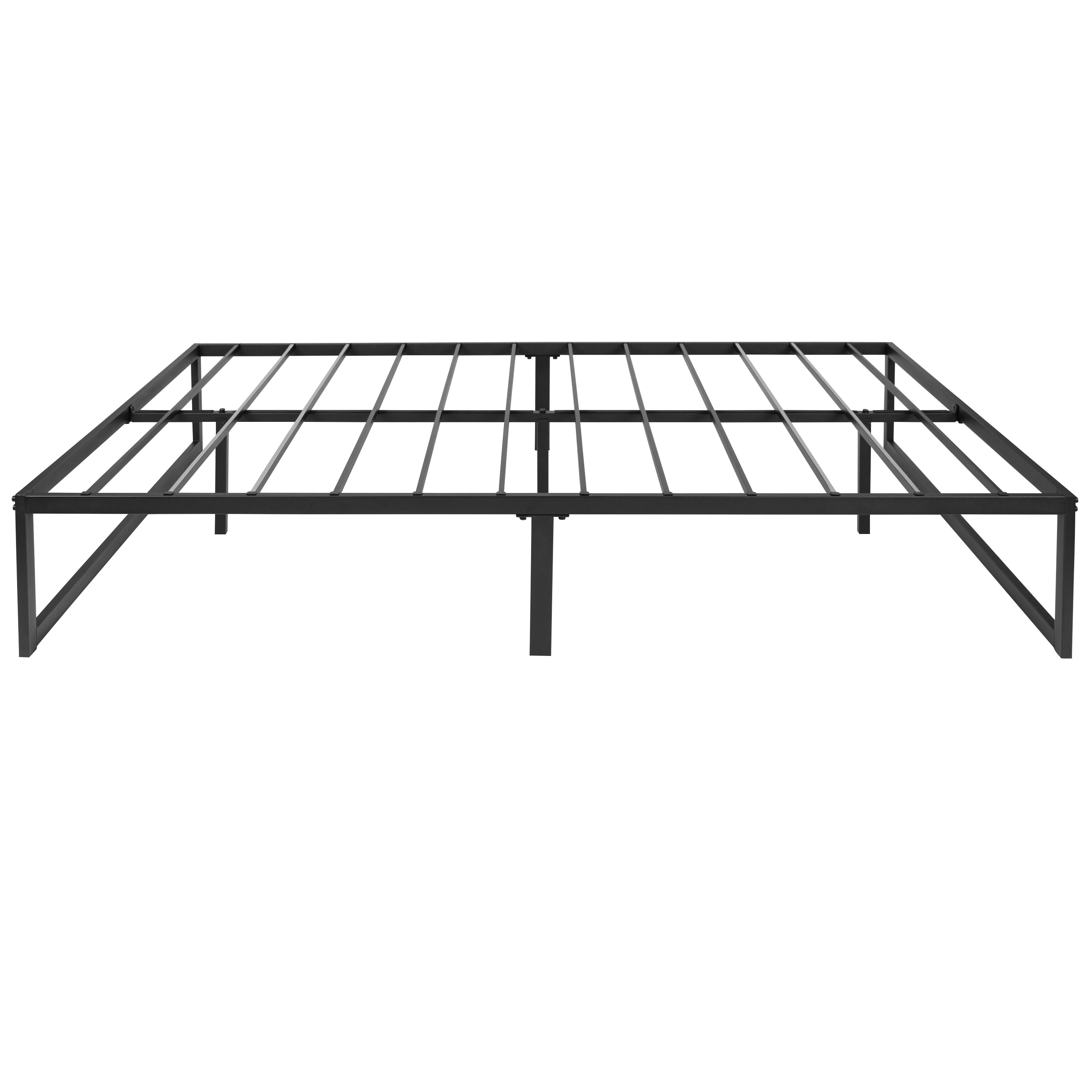 14 Inch Metal Platform Bed Frame with 12 Inch Memory Foam Pocket Spring Mattress in a Box (No Box Spring Required)