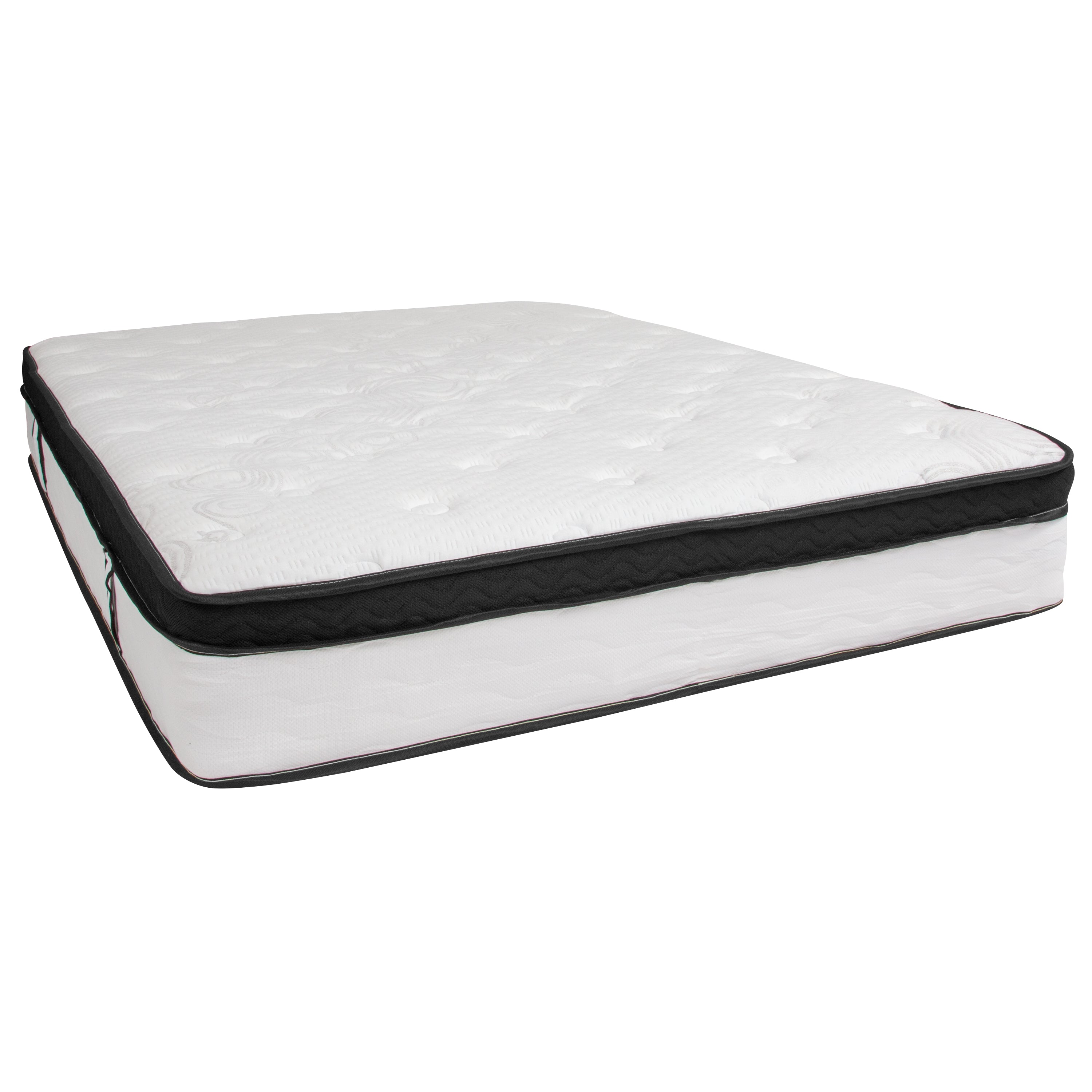 14 Inch Metal Platform Bed Frame with 12 Inch Memory Foam Pocket Spring Mattress in a Box (No Box Spring Required)