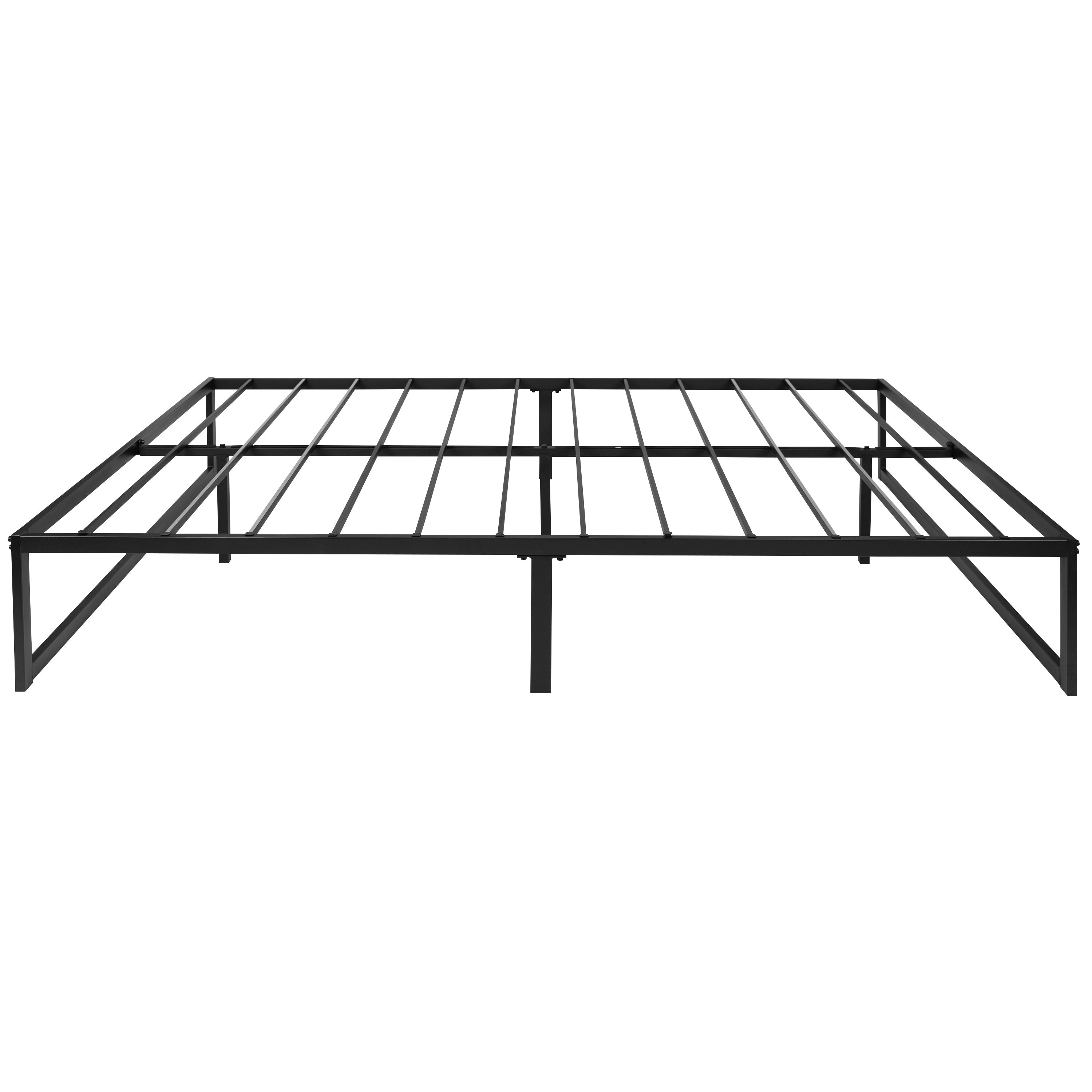 14 Inch Metal Platform Bed Frame with 12 Inch Memory Foam Pocket Spring Mattress in a Box (No Box Spring Required)