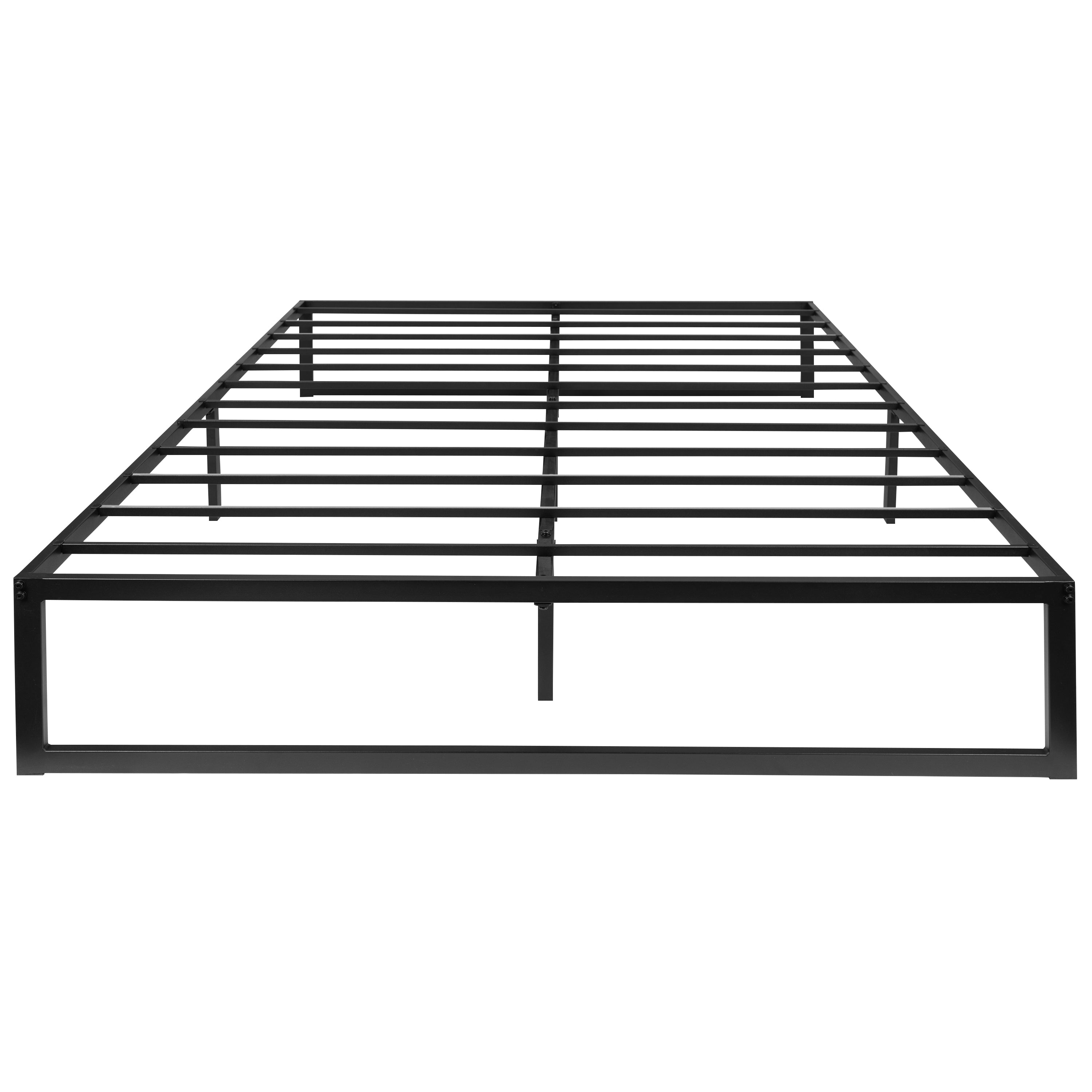 14 Inch Metal Platform Bed Frame - No Box Spring Needed with Steel Slat Support and Quick Lock Functionality-Bed Frame-Flash Furniture-Wall2Wall Furnishings