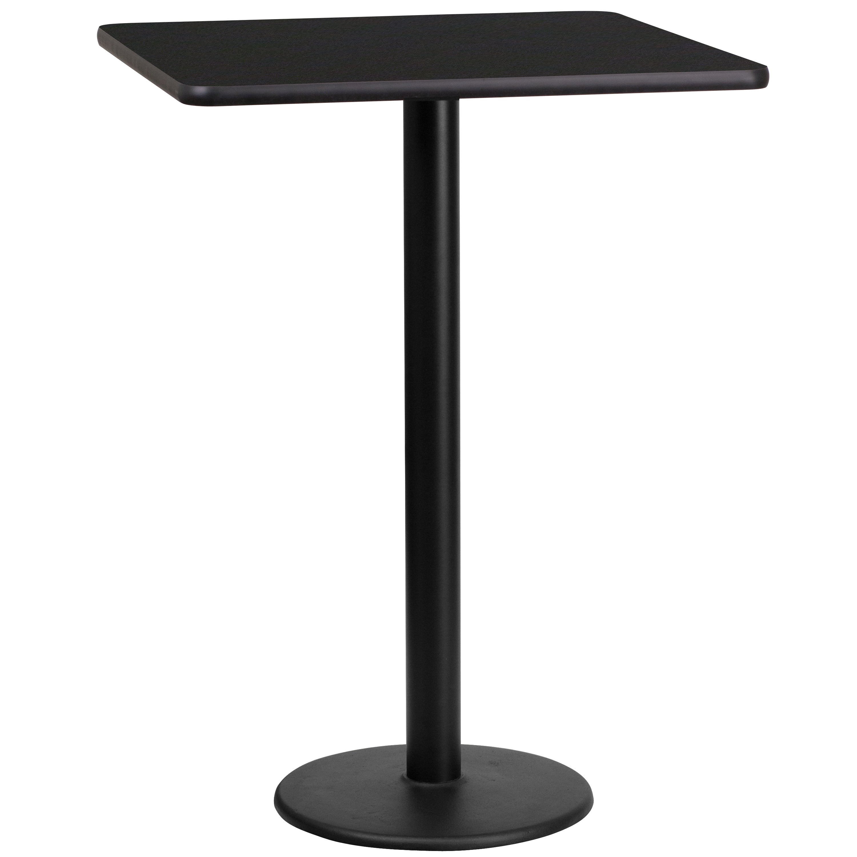 24'' Square Laminate Table Top with 18'' Round Bar Height Table Base-Restaurant Dining Table and Bases - Bar Height-Flash Furniture-Wall2Wall Furnishings