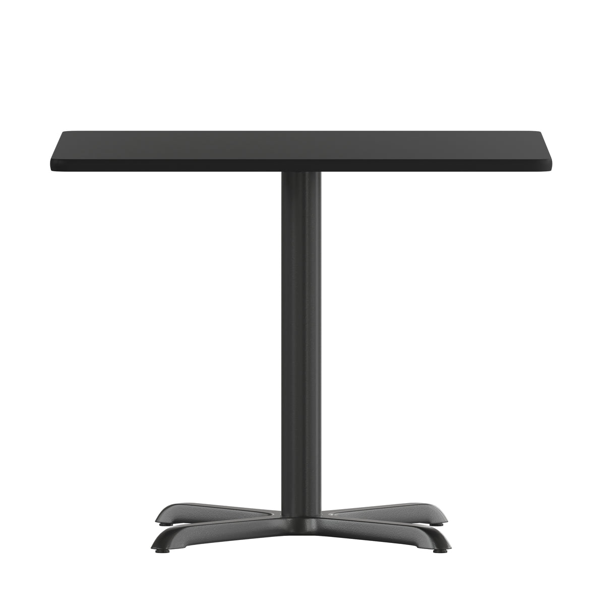 36'' Square Laminate Table Set with X-Base and 4 Ladder Back Metal Chairs