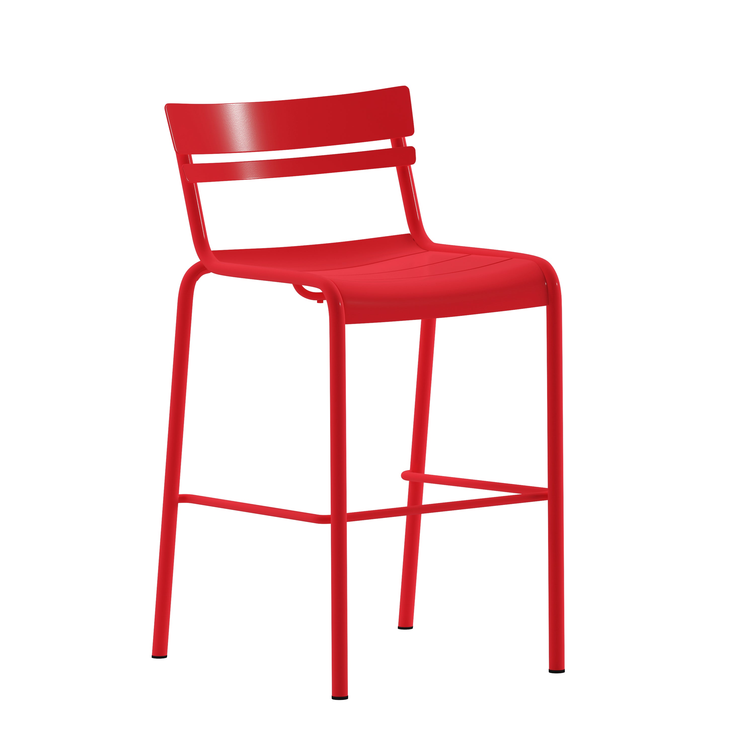 Nash Commercial Grade Metal Indoor-Outdoor Bar Height Stool with 2 Slats-Metal Colorful Restaurant Barstool-Flash Furniture-Wall2Wall Furnishings