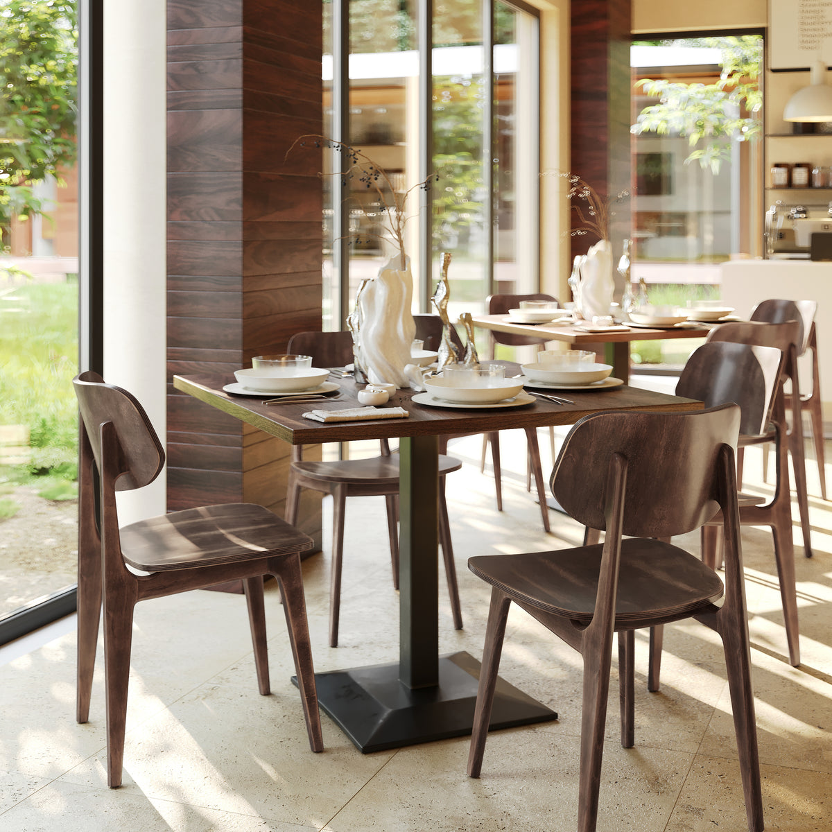Verona Commercial Grade Solid Wood Dining Chair with Curved Oval Backrest