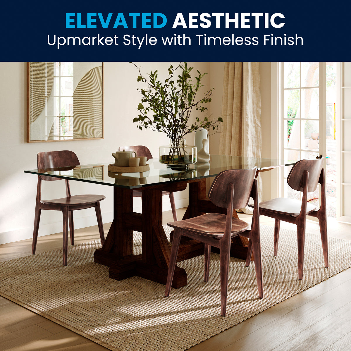 Verona Commercial Grade Solid Wood Dining Chair with Curved Oval Backrest