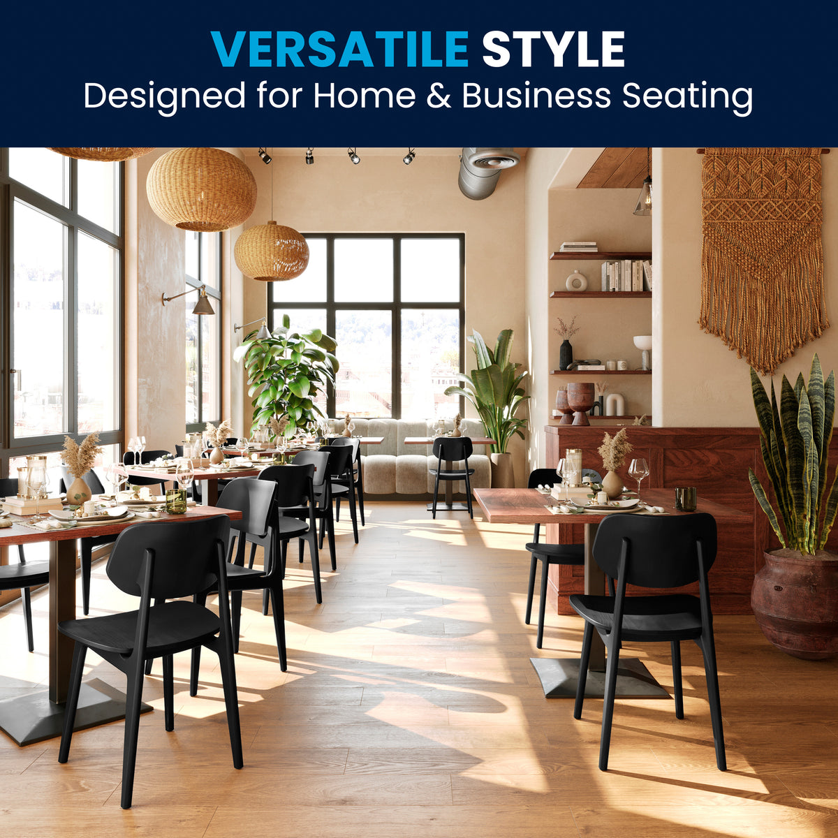 Verona Commercial Grade Solid Wood Dining Chair with Curved Oval Backrest