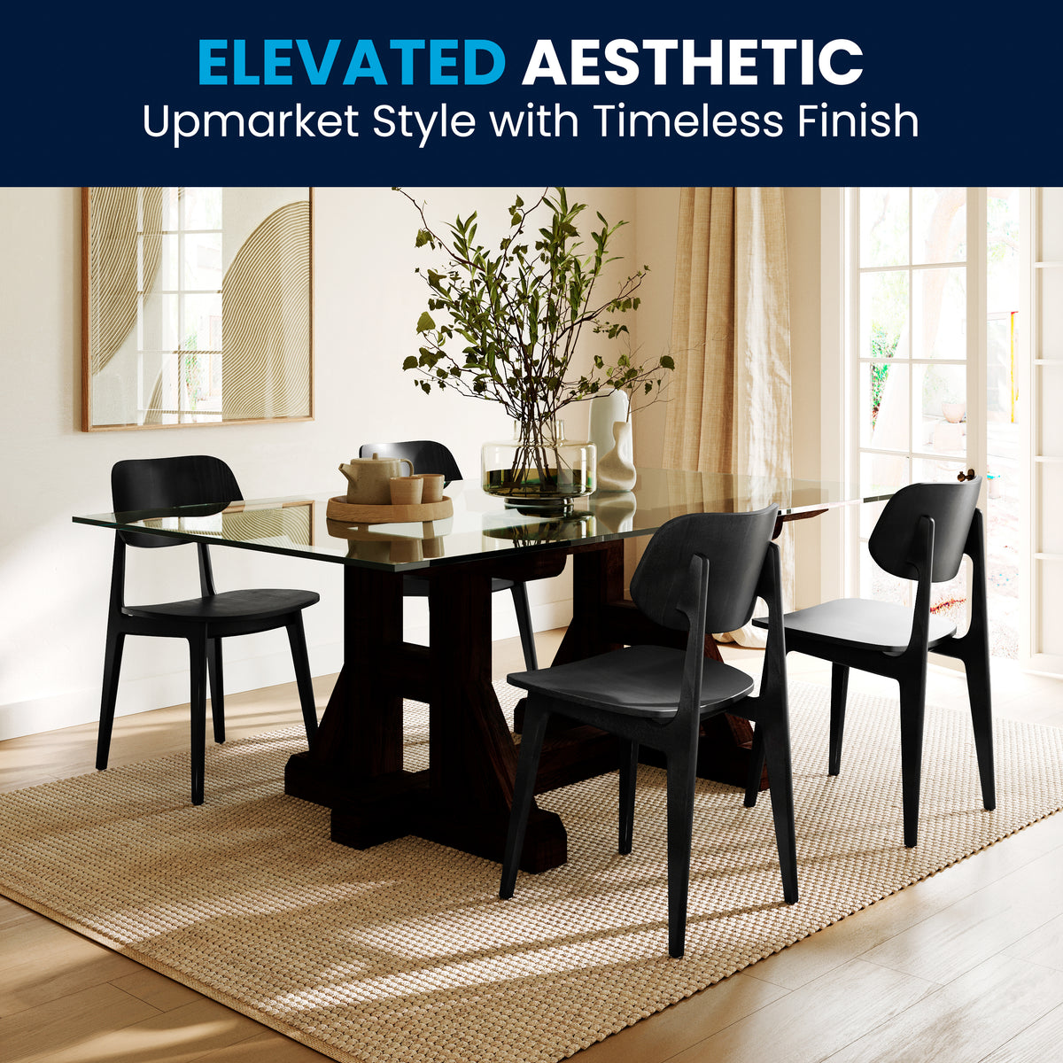 Verona Commercial Grade Solid Wood Dining Chair with Curved Oval Backrest