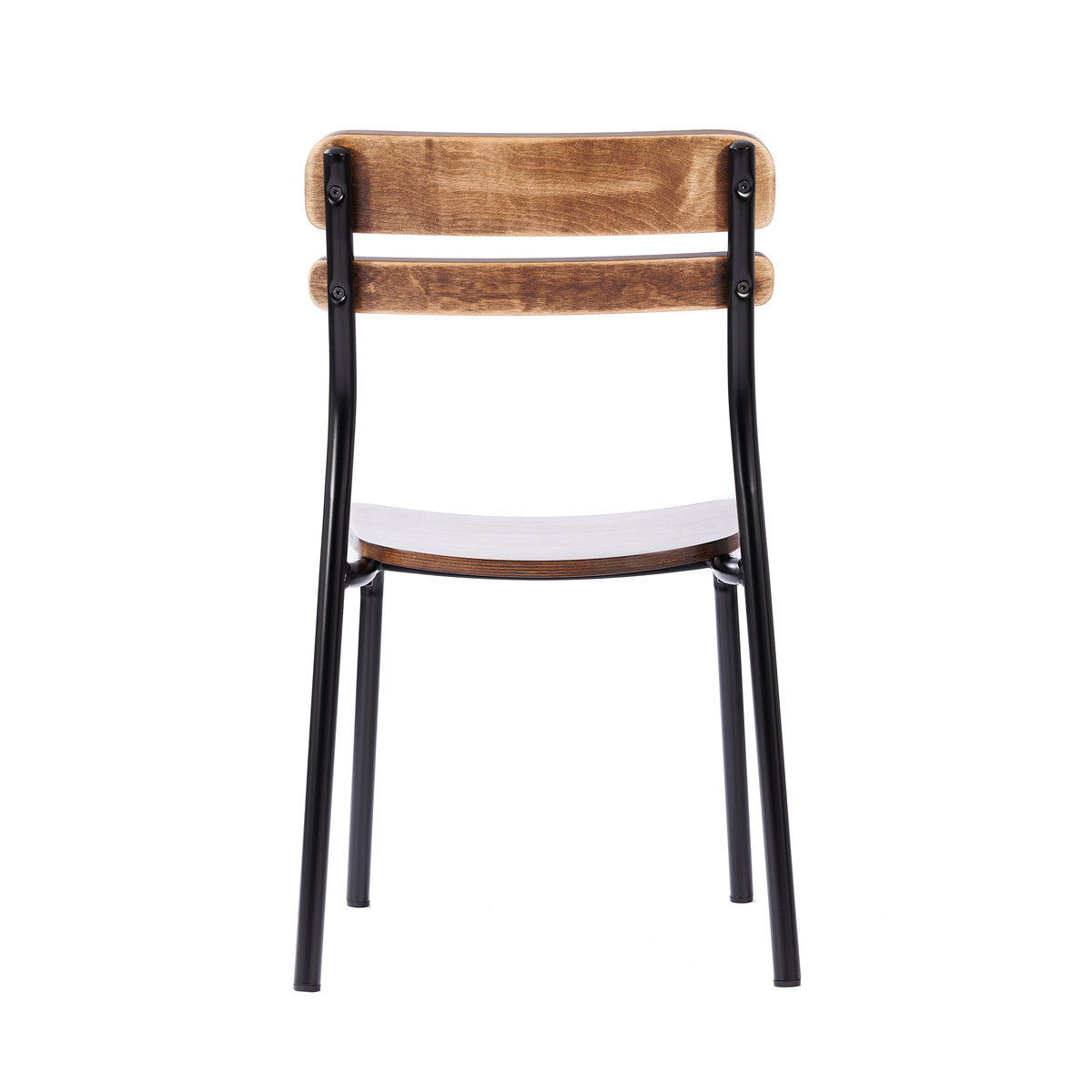 Cyprus Commercial Grade Solid Wood Dining Chair with Metal Frame and Antique Finish