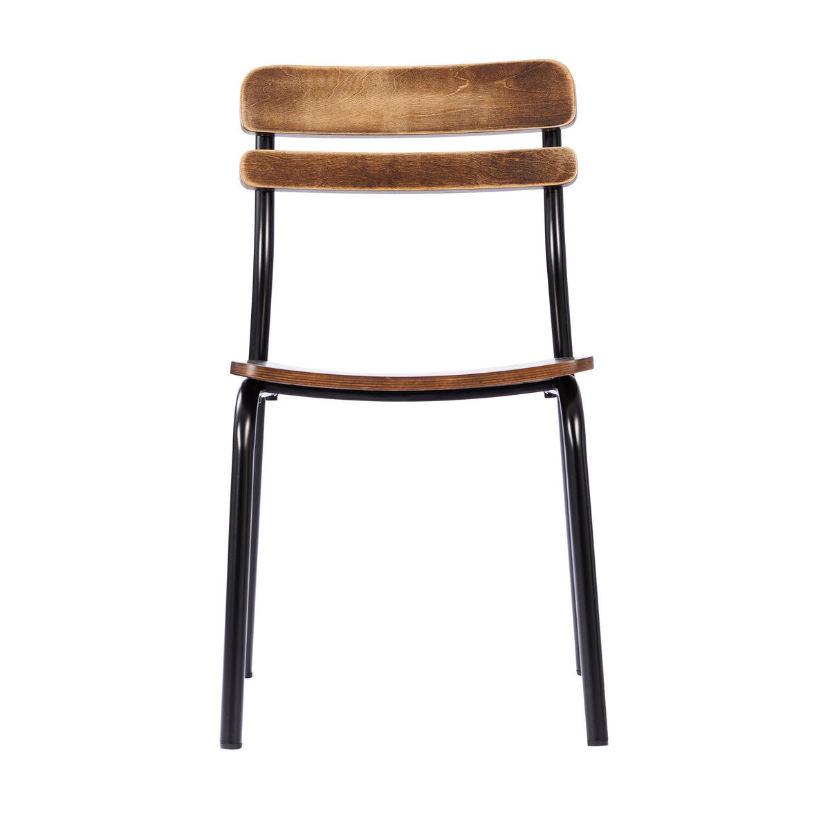 Cyprus Commercial Grade Solid Wood Dining Chair with Metal Frame and Antique Finish