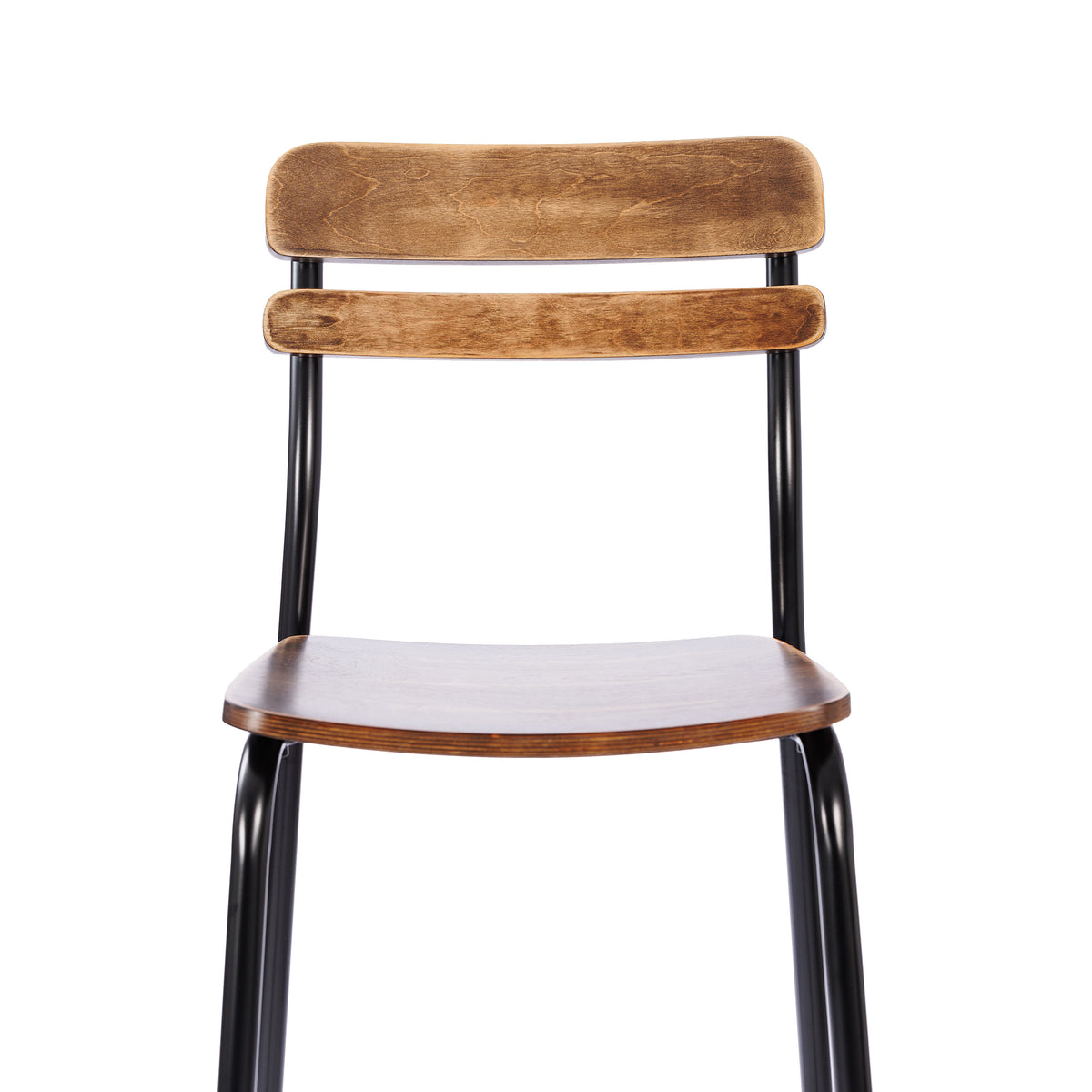 Cyprus Commercial Grade Solid Wood Bar Stool with Metal Frame and Antique Finish