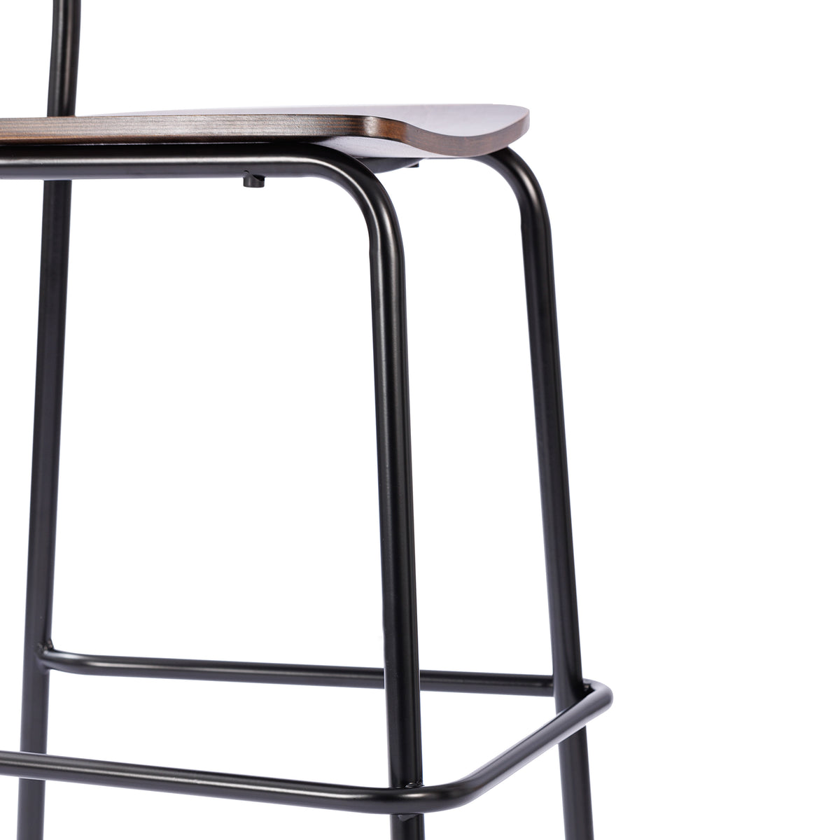 Cyprus Commercial Grade Solid Wood Bar Stool with Metal Frame and Antique Finish