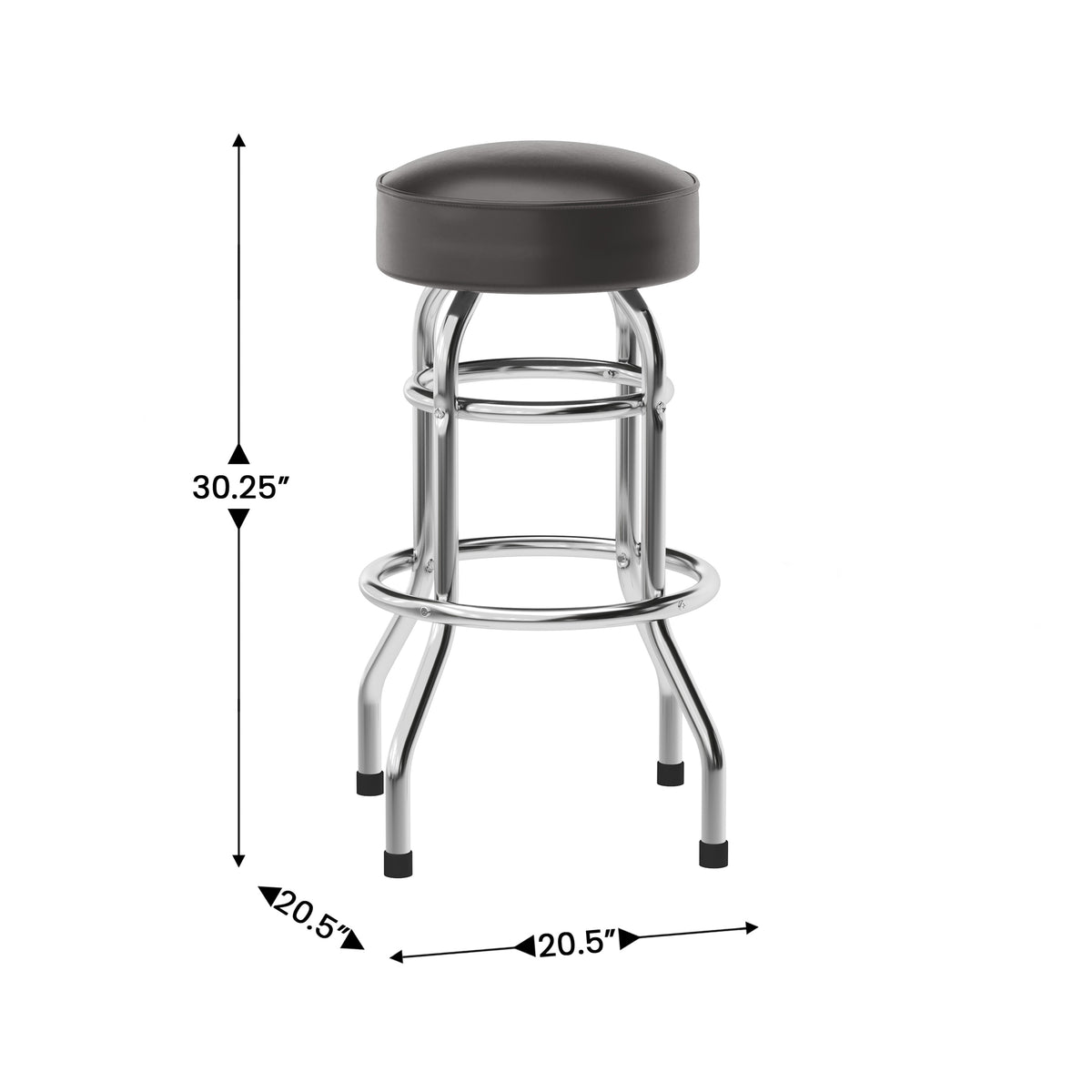 Double Ring Chrome Barstool