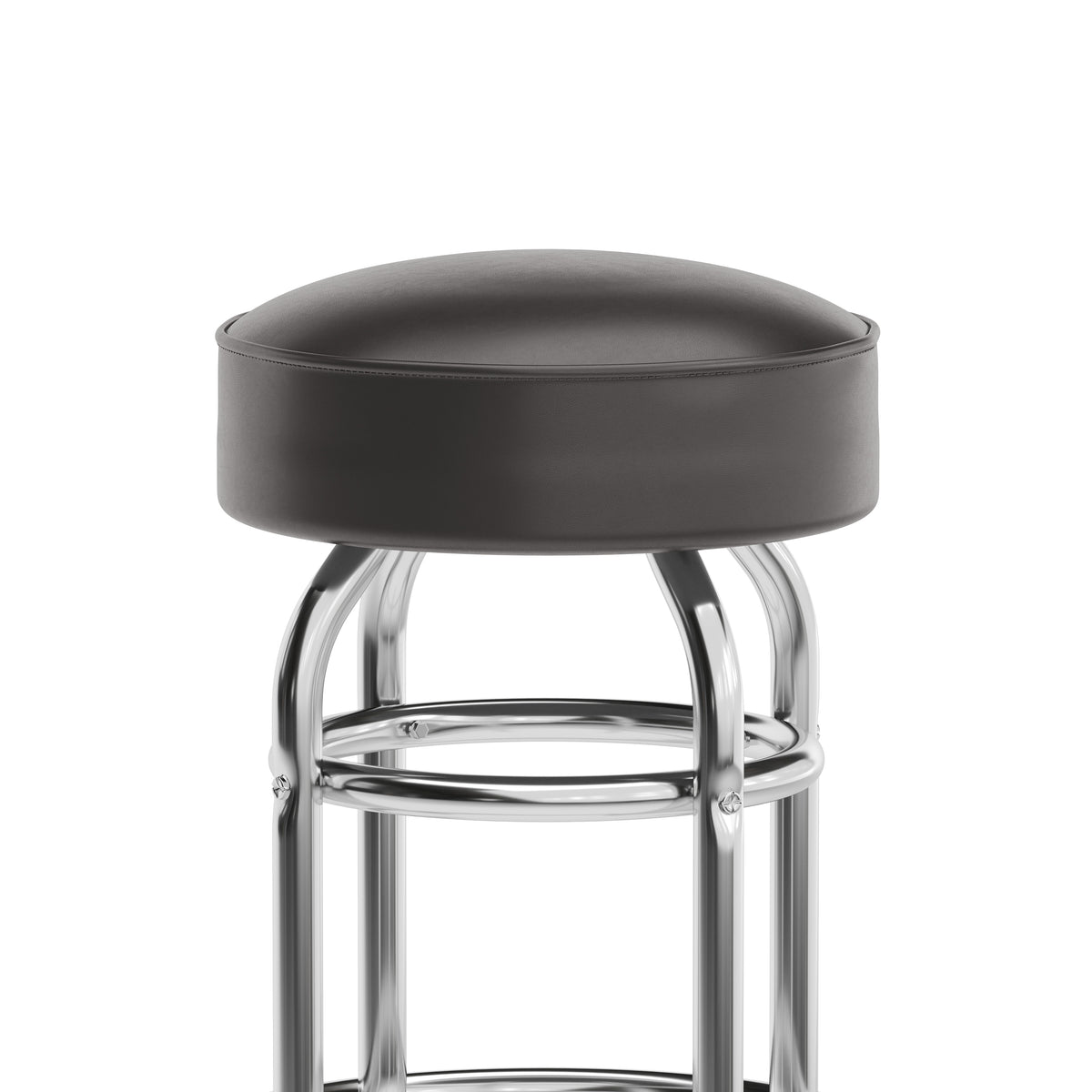 Double Ring Chrome Barstool